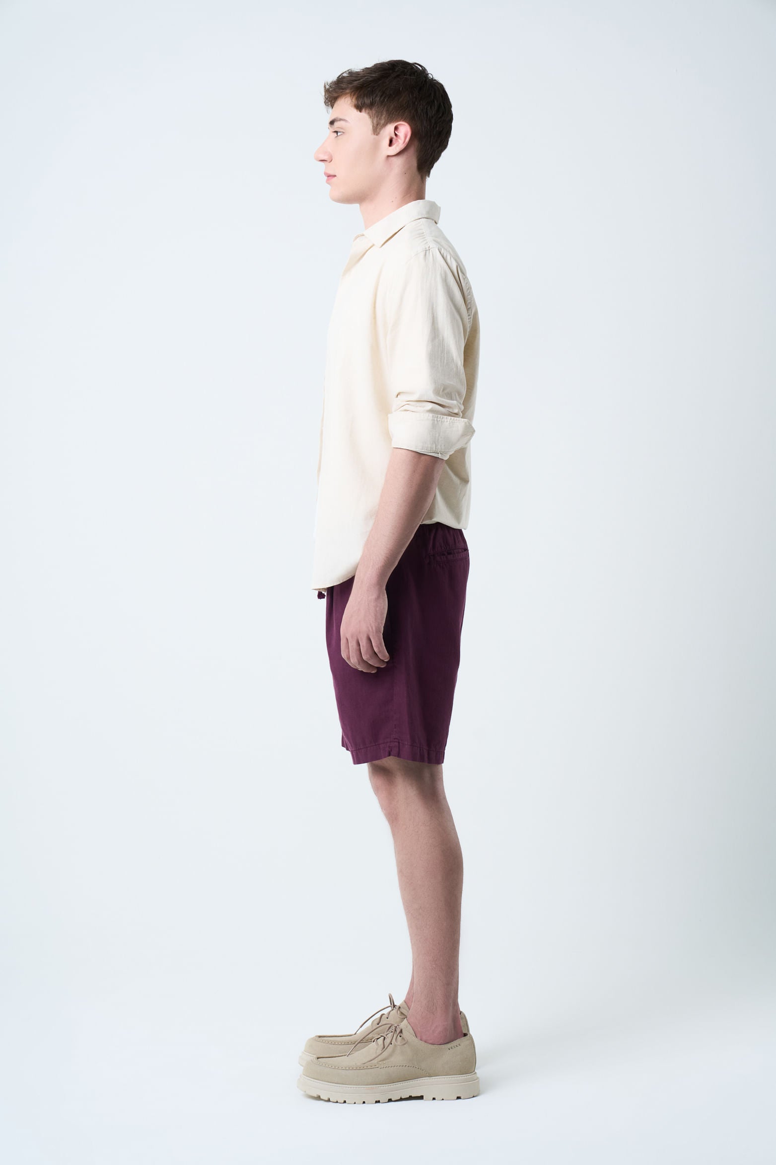 Marfil Linen Bermuda Shorts Wide Silhouette