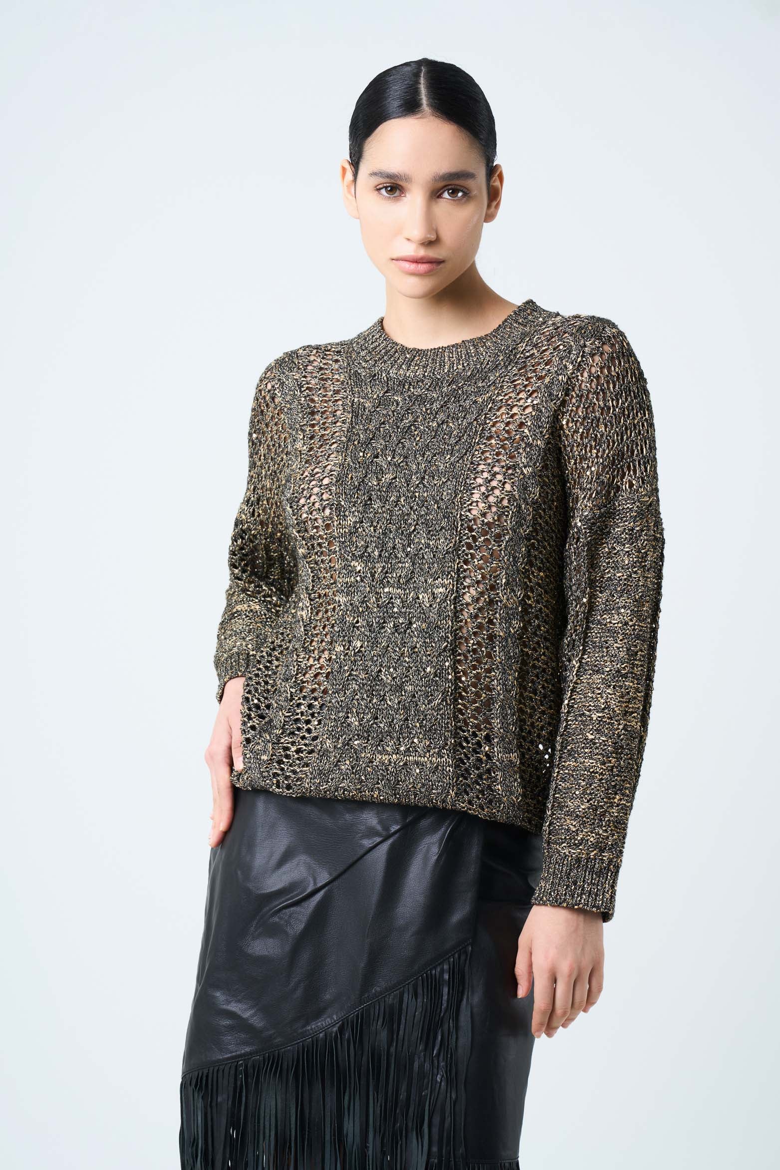 Alhena knit sweater for women with sequin details