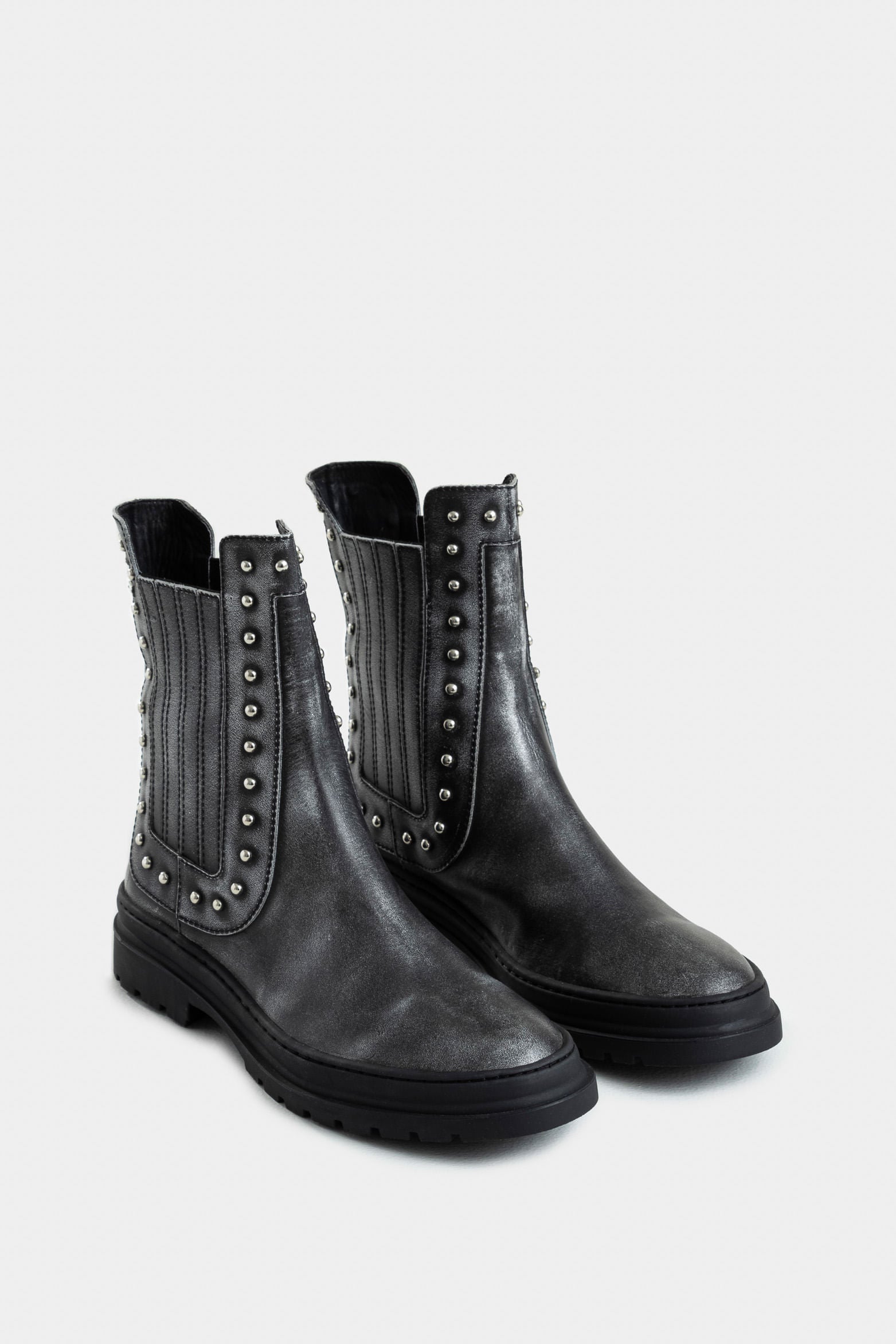 Begonia Chelsea Brush Off Leather Ankle Boots with Studded Detail for Women