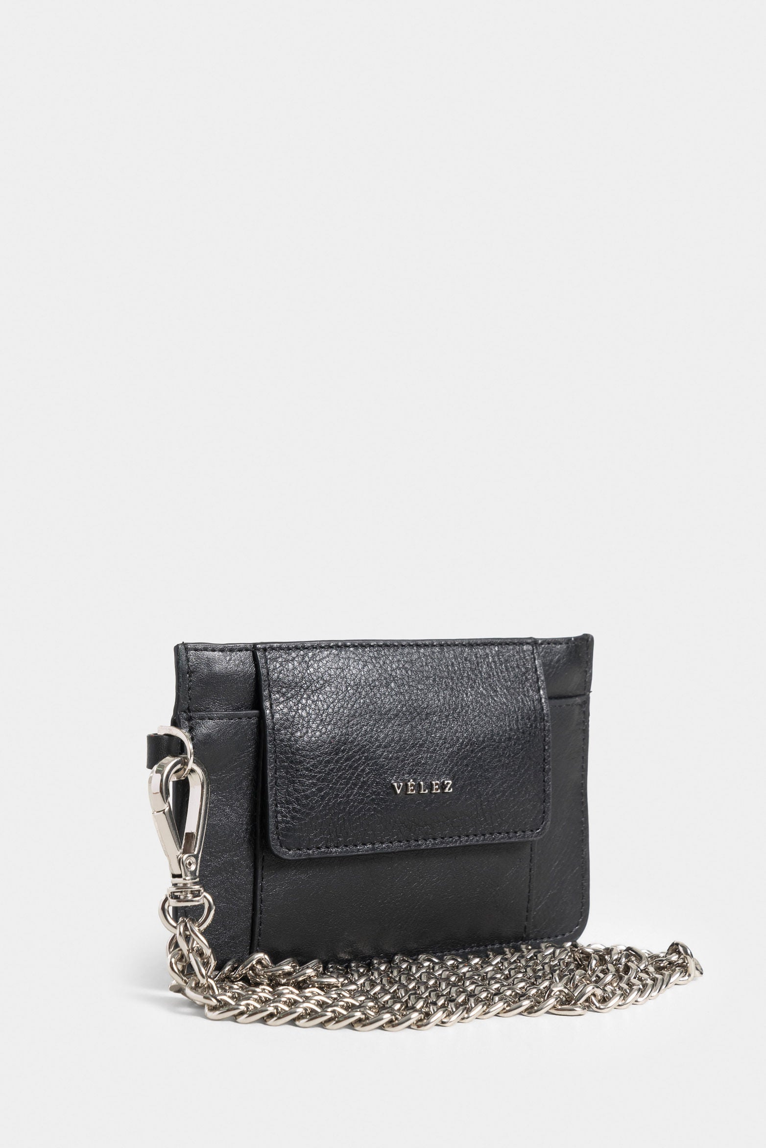 Aventurine Leather Document Holder with Chain Handle for Women