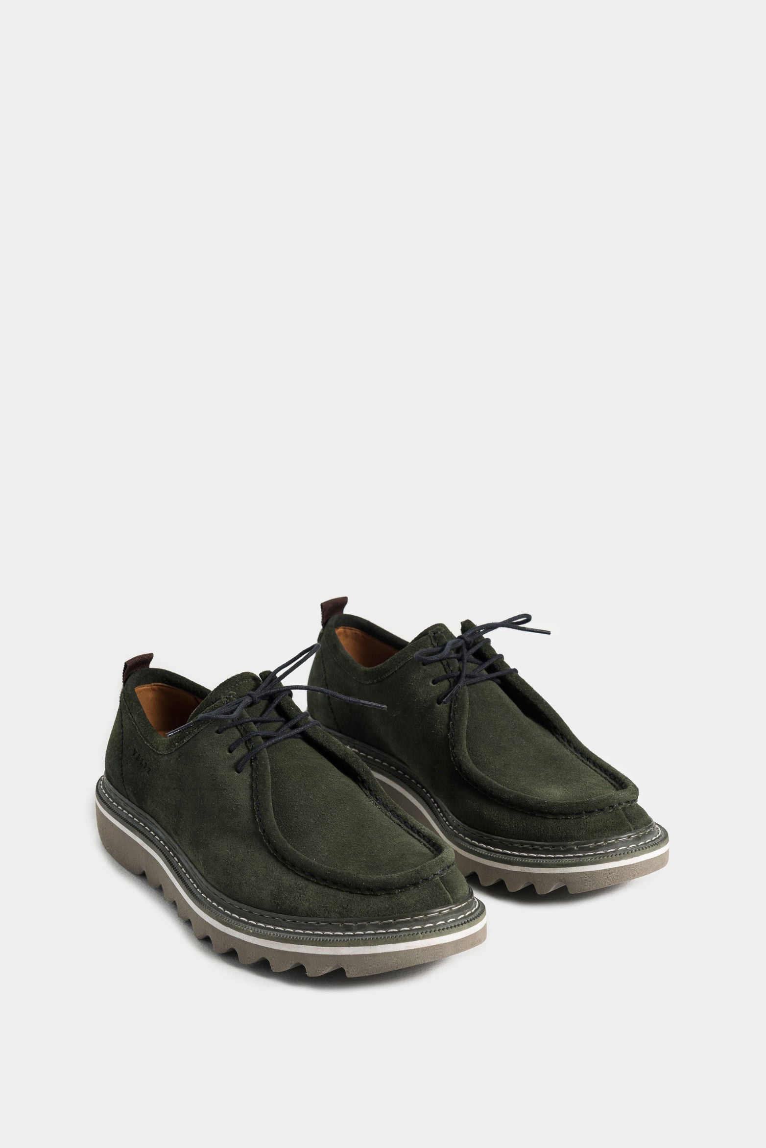 Amber Corded Leather Shoe for Men with Stitching Detail