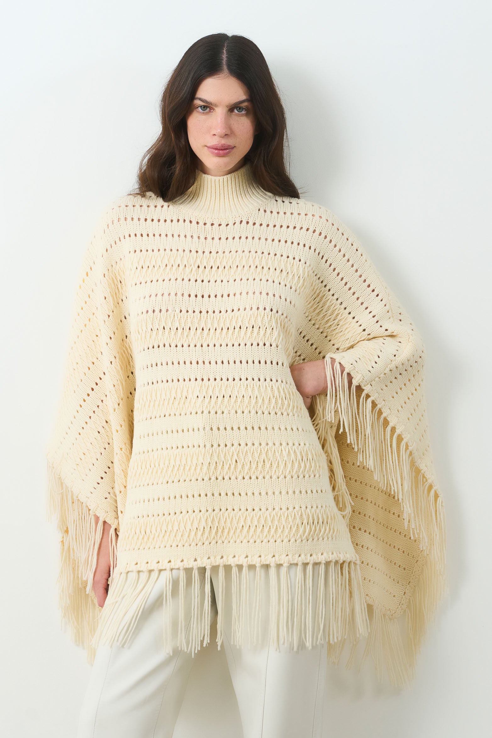 Thani knit poncho for women