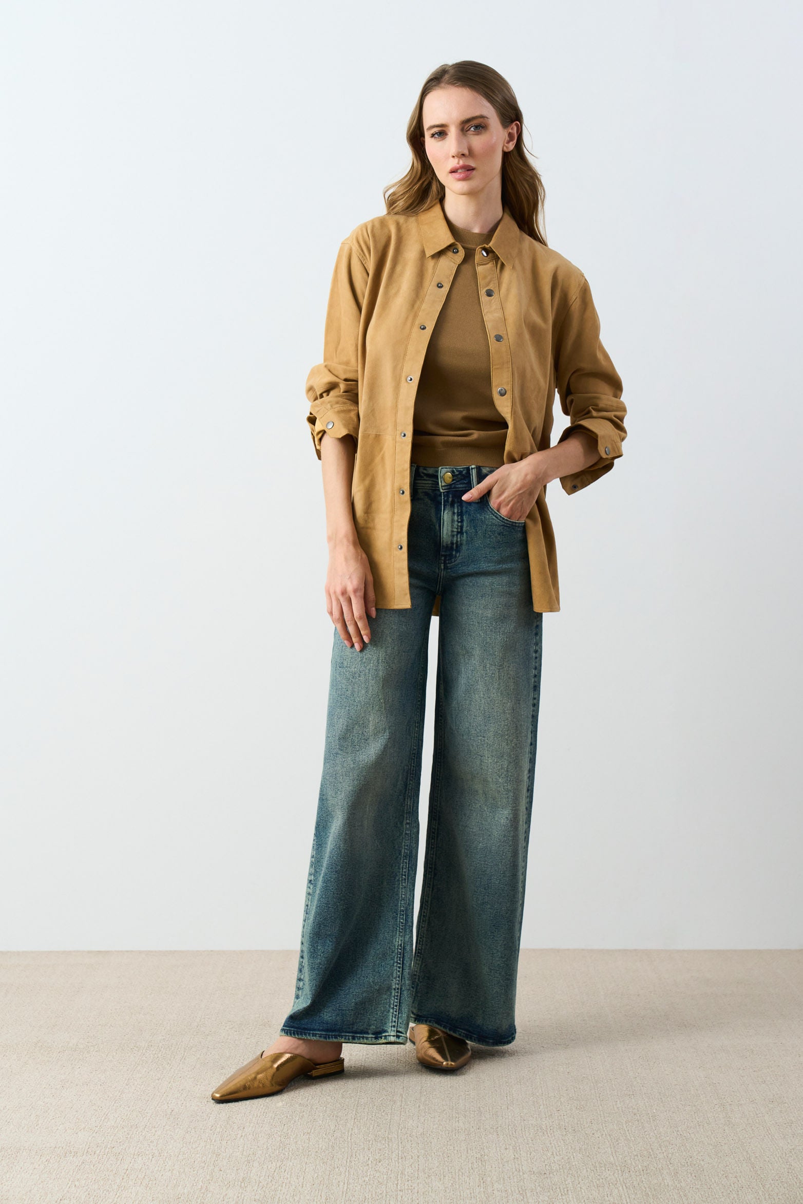 Aqua High Waisted Wide-Leg Jeans for Women