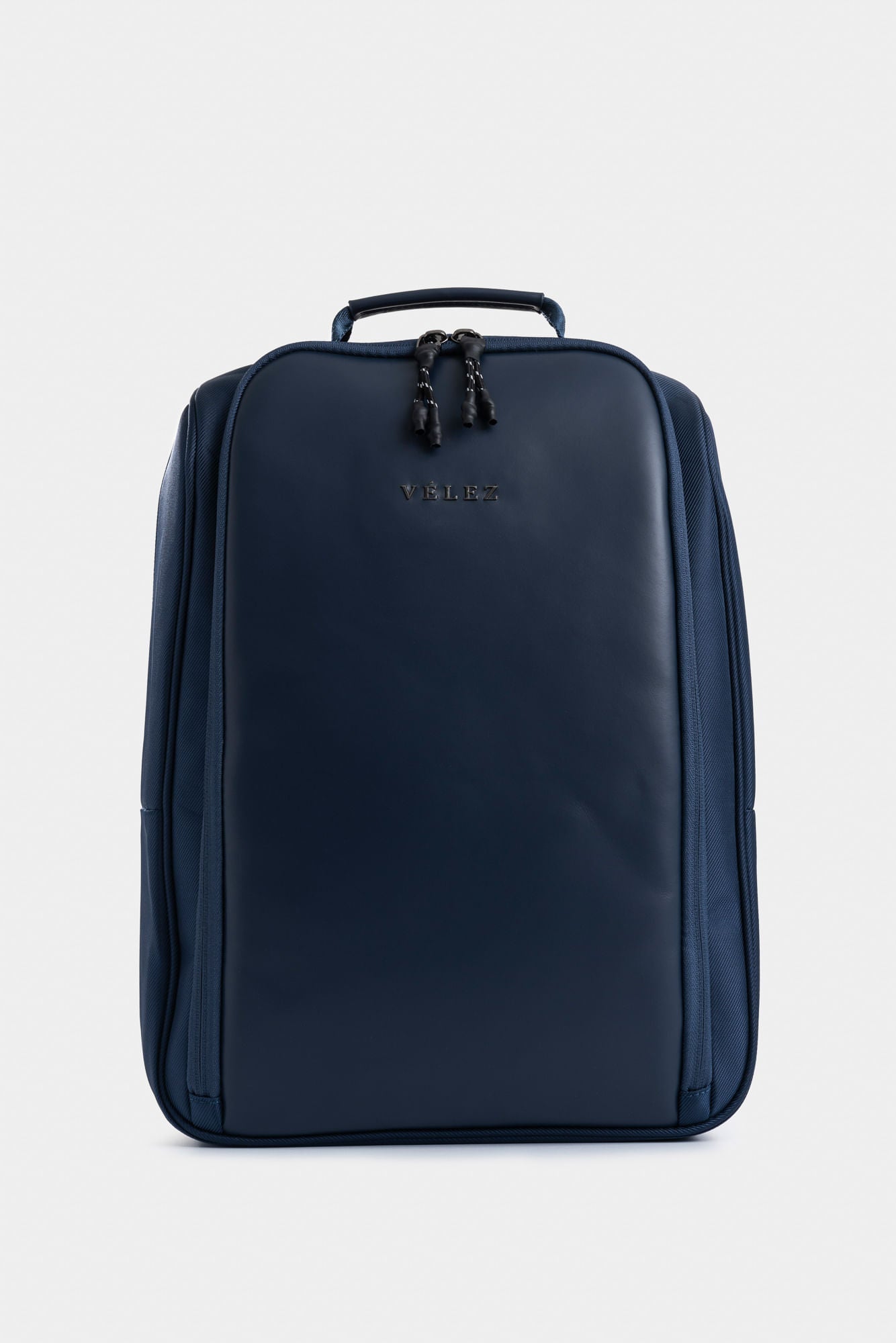 Poniente Leather and Canvas Backpack for Men with Multiple Compartments in Dark Blue