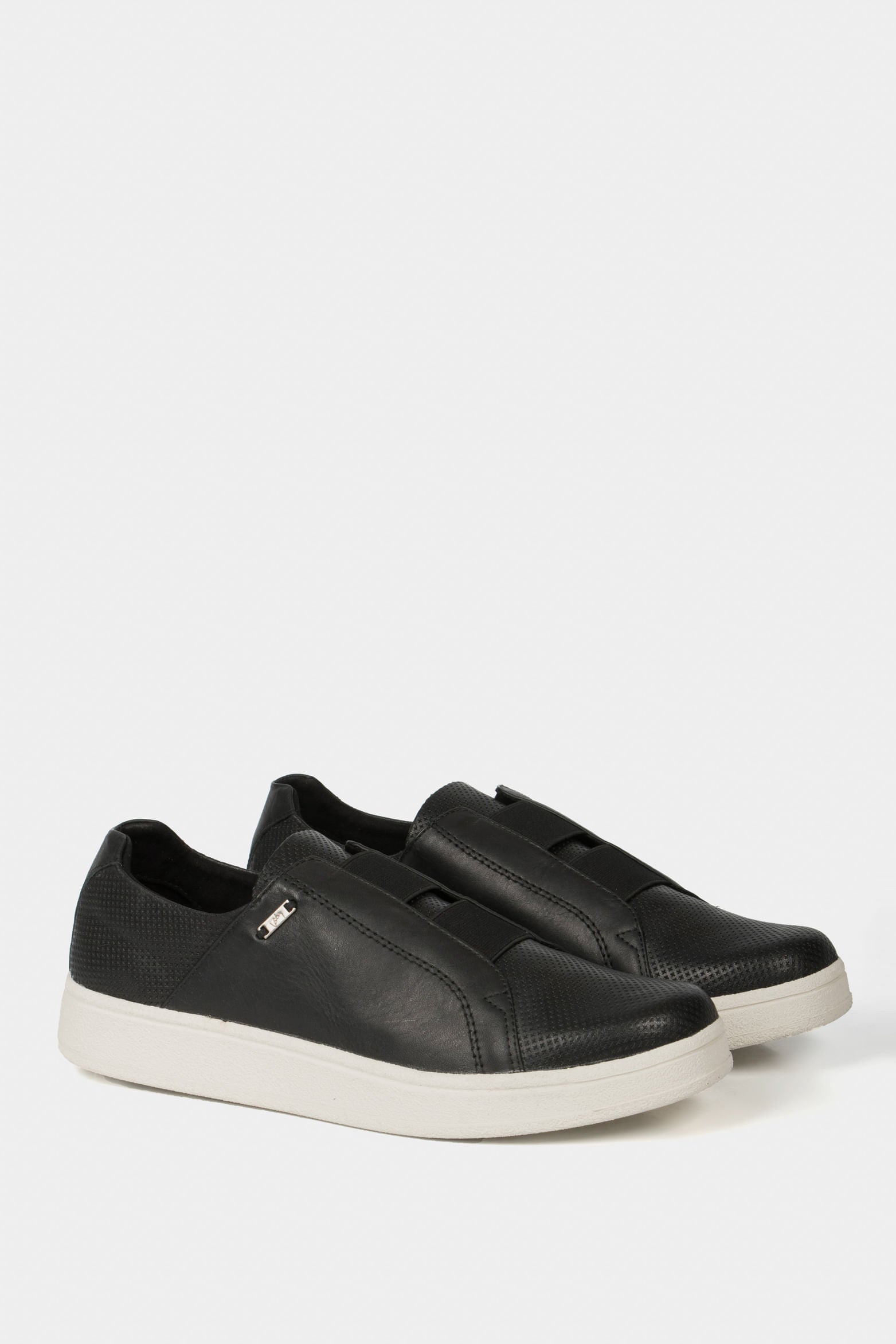 Grada Platform Slip-On in Embossed Black Leather