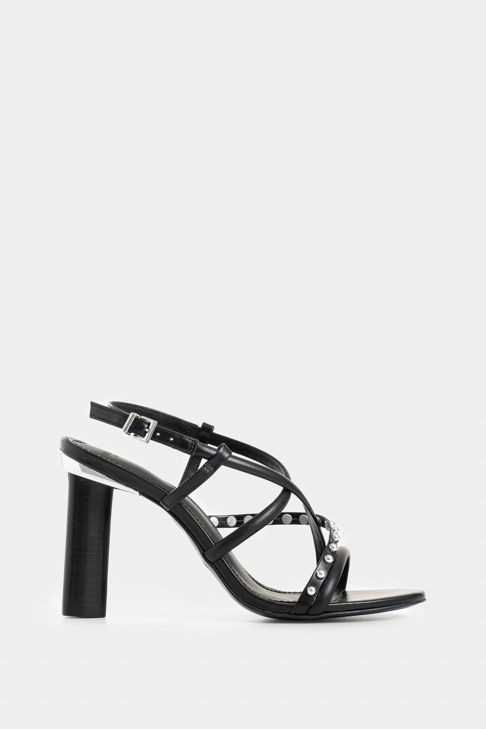 Daca Heeled Leather Sandals for Women with Studs