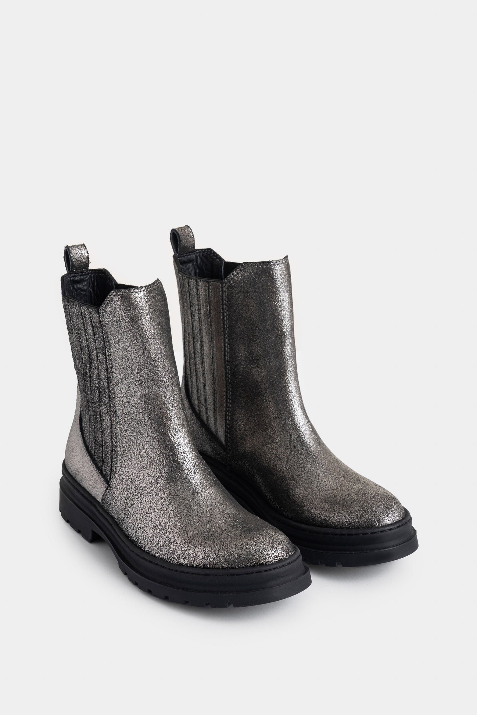 Orión Metallic Leather Chelsea Boots
