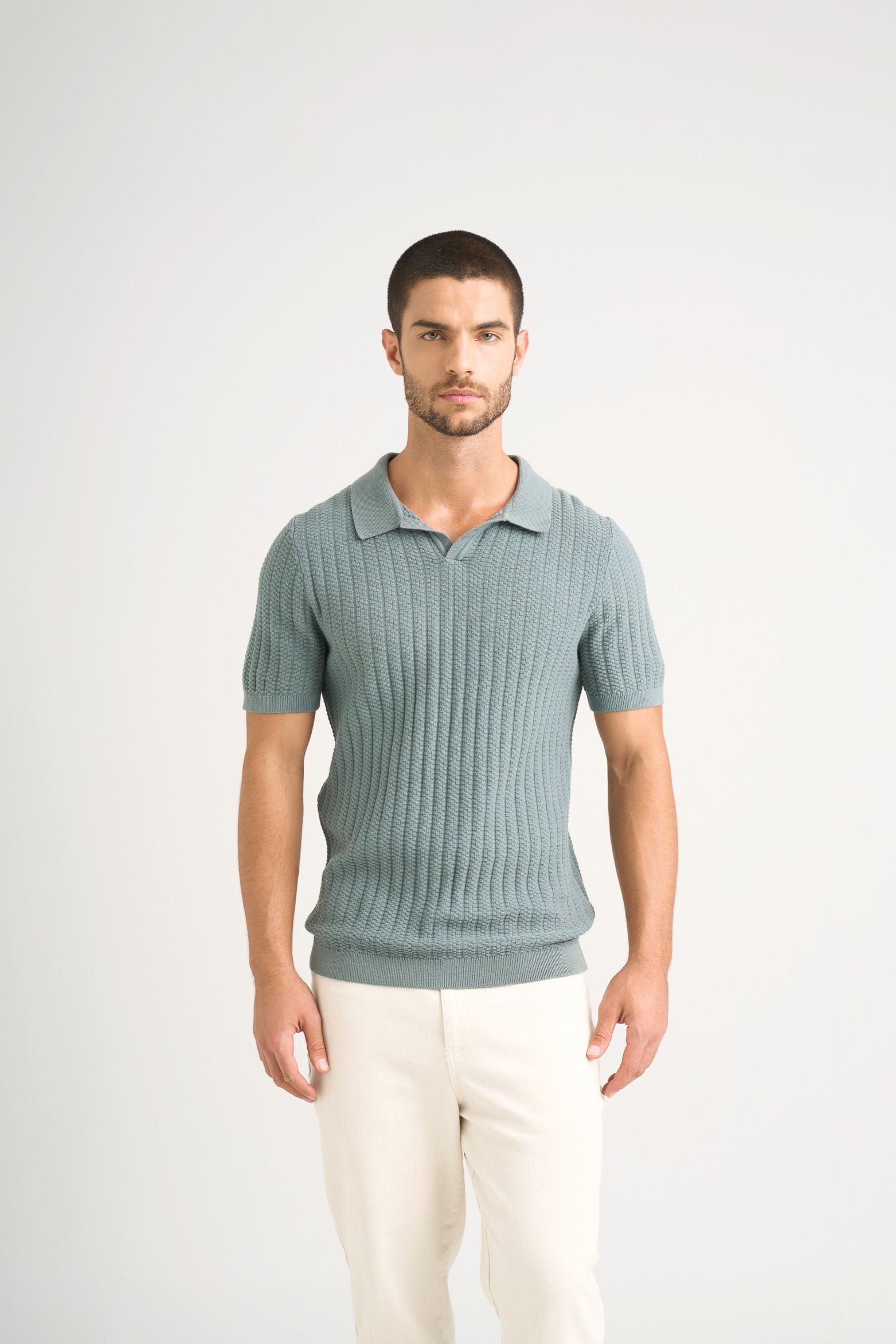 Hori Textu Knit Polo for Men