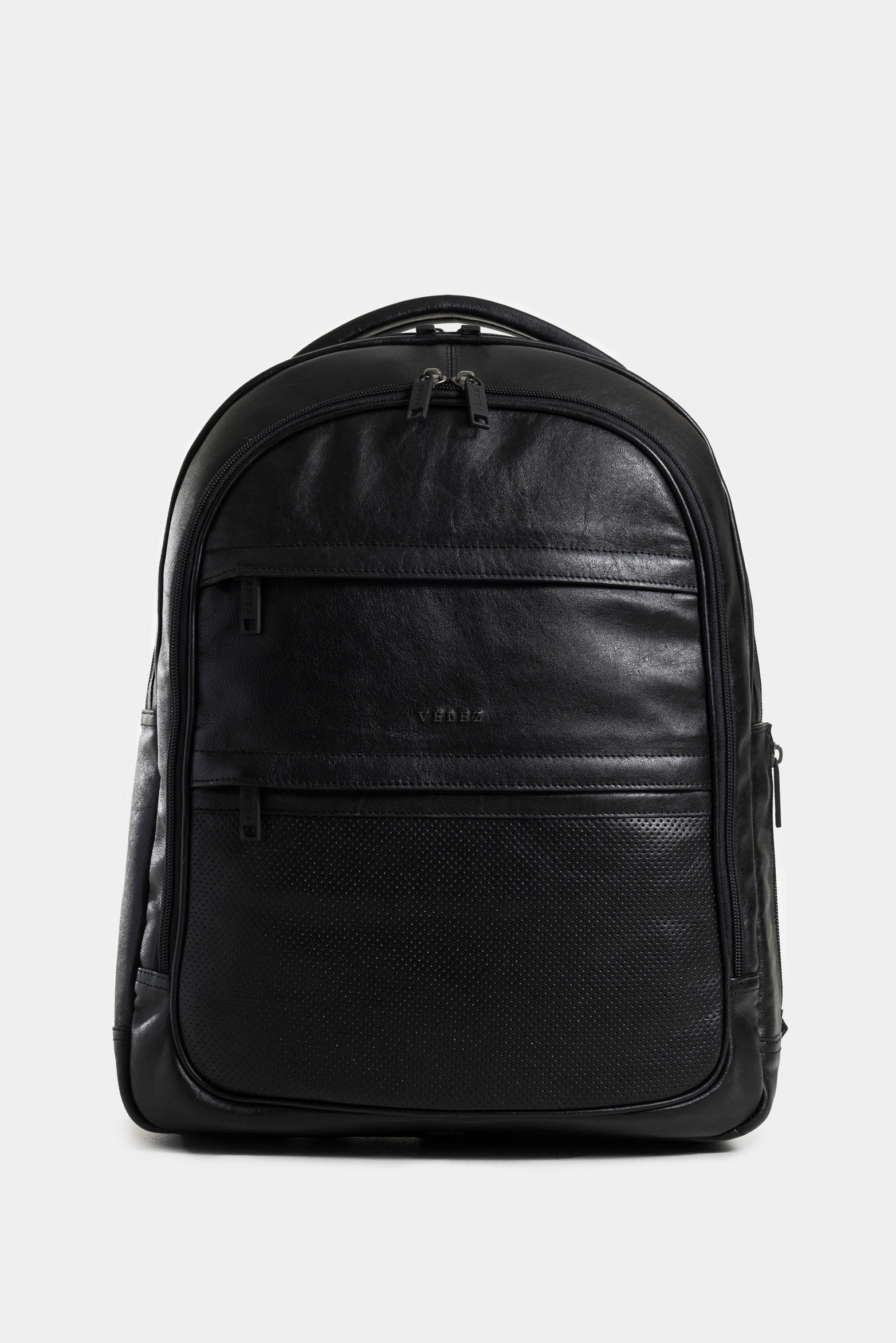 Waterproof 2 Leather Backpack for Men with TwoWay Zipper