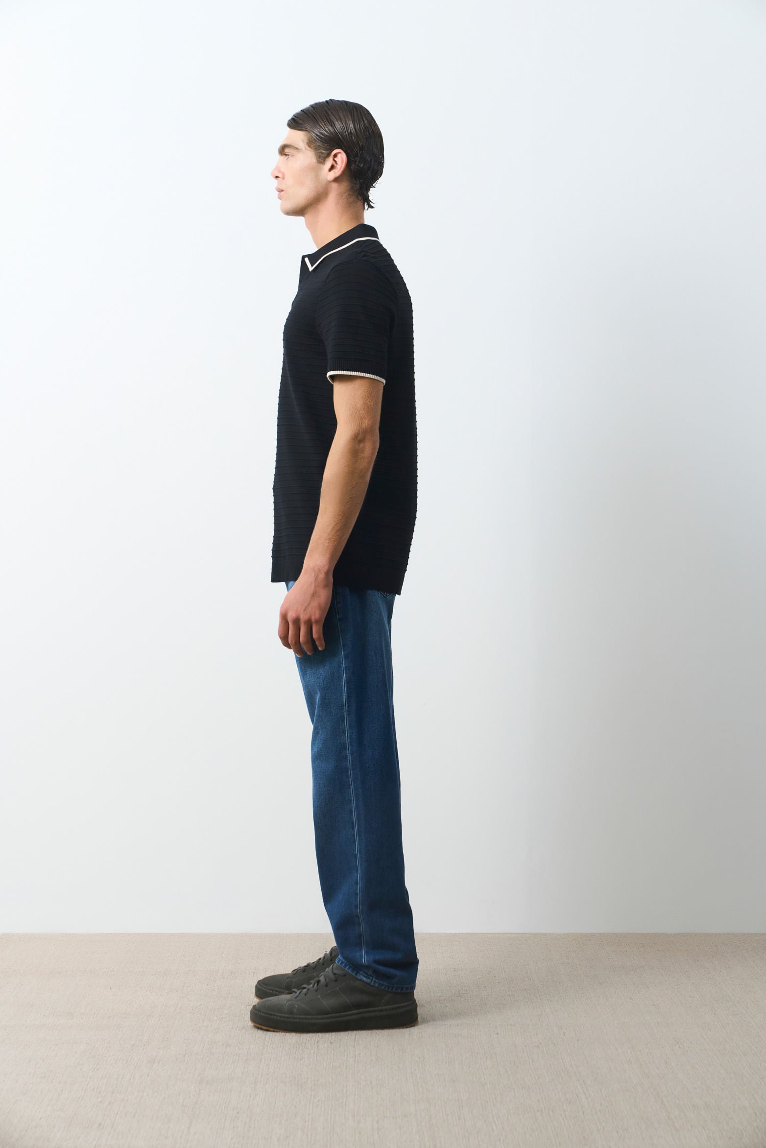 Ruka knit polo for men