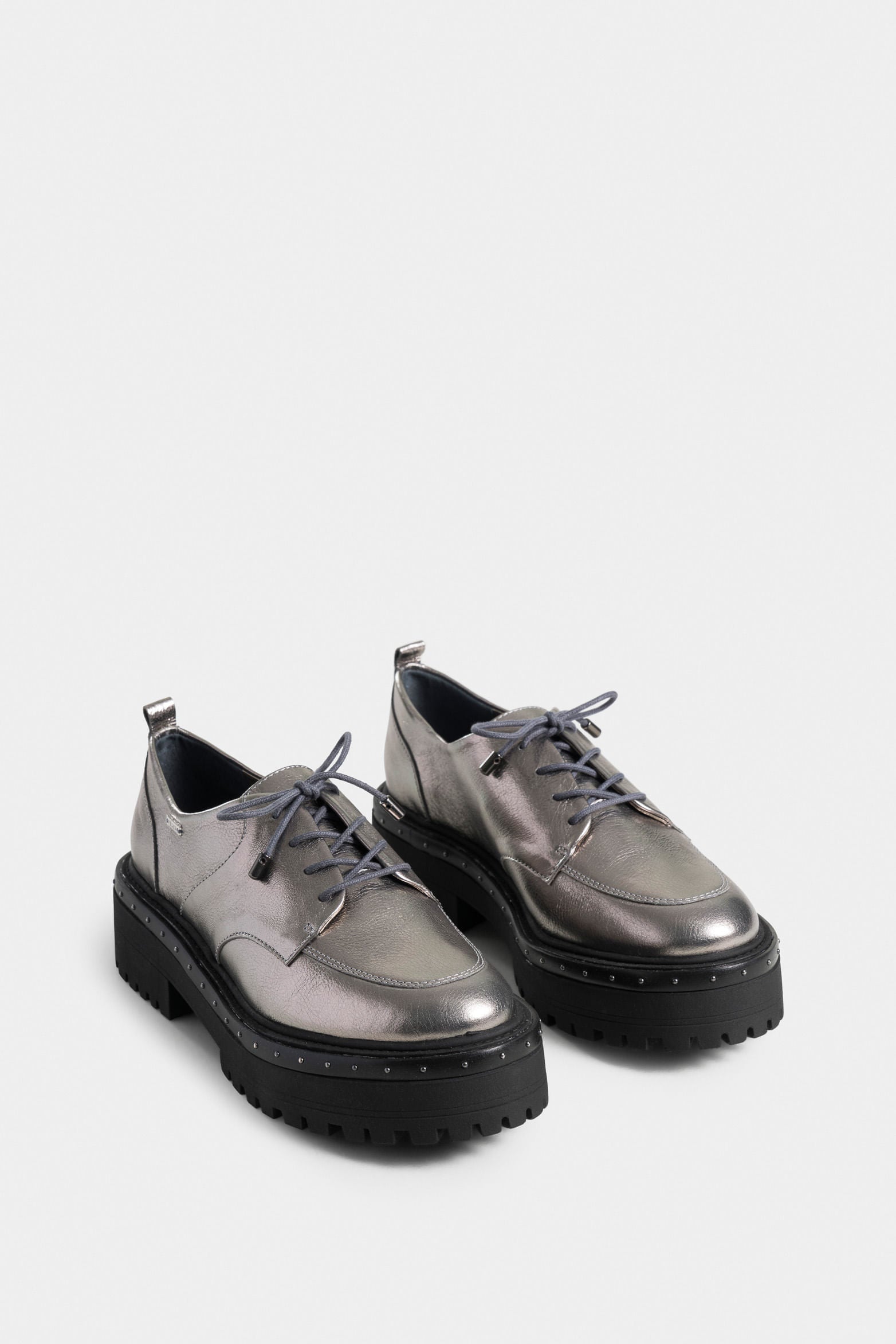 Folia Leather Oxford Shoes with Studded Sole for Women