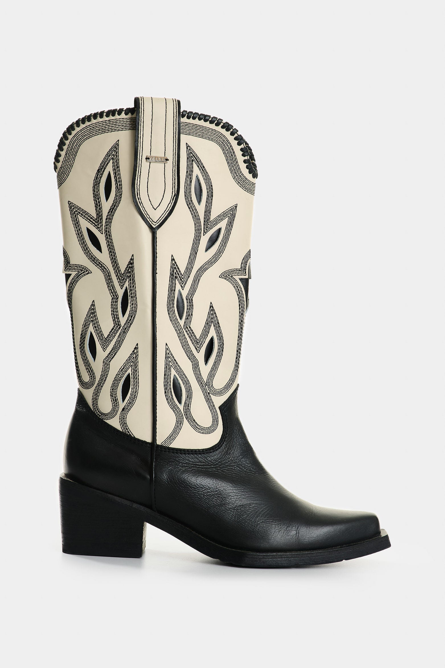 Women's Ivy High-Leg Leather Boots with Contrast Detailing