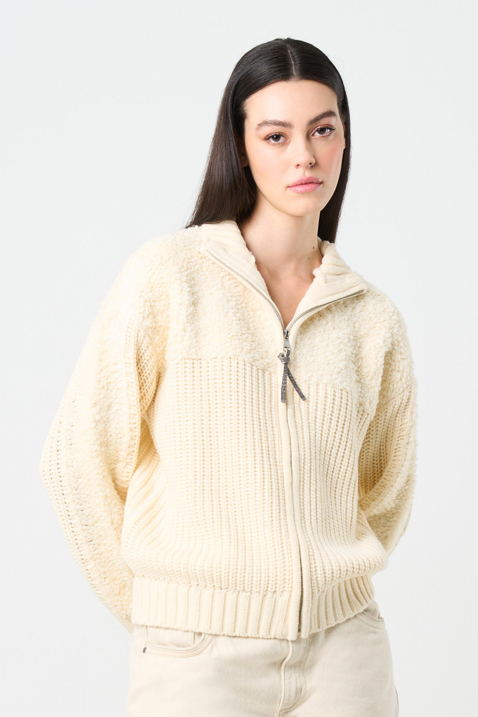Astra Knitted Bomber Sweater