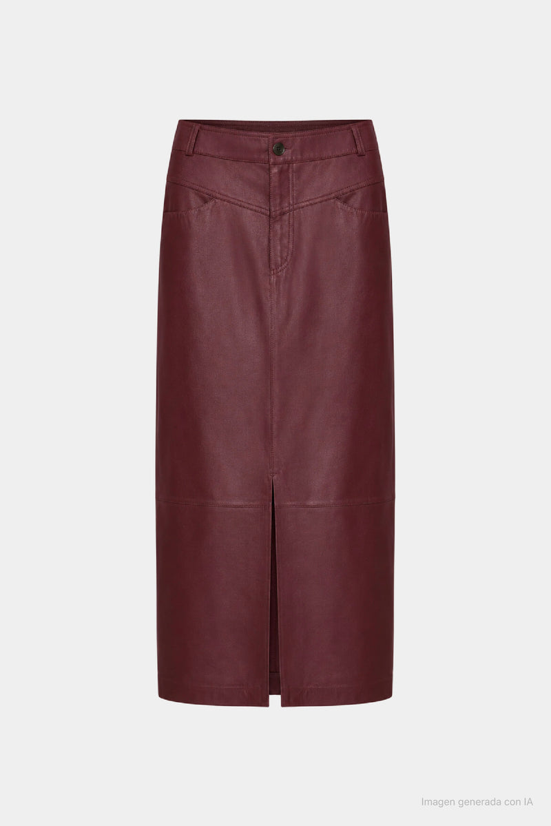 Cayena Leather Maxi Skirt for Women