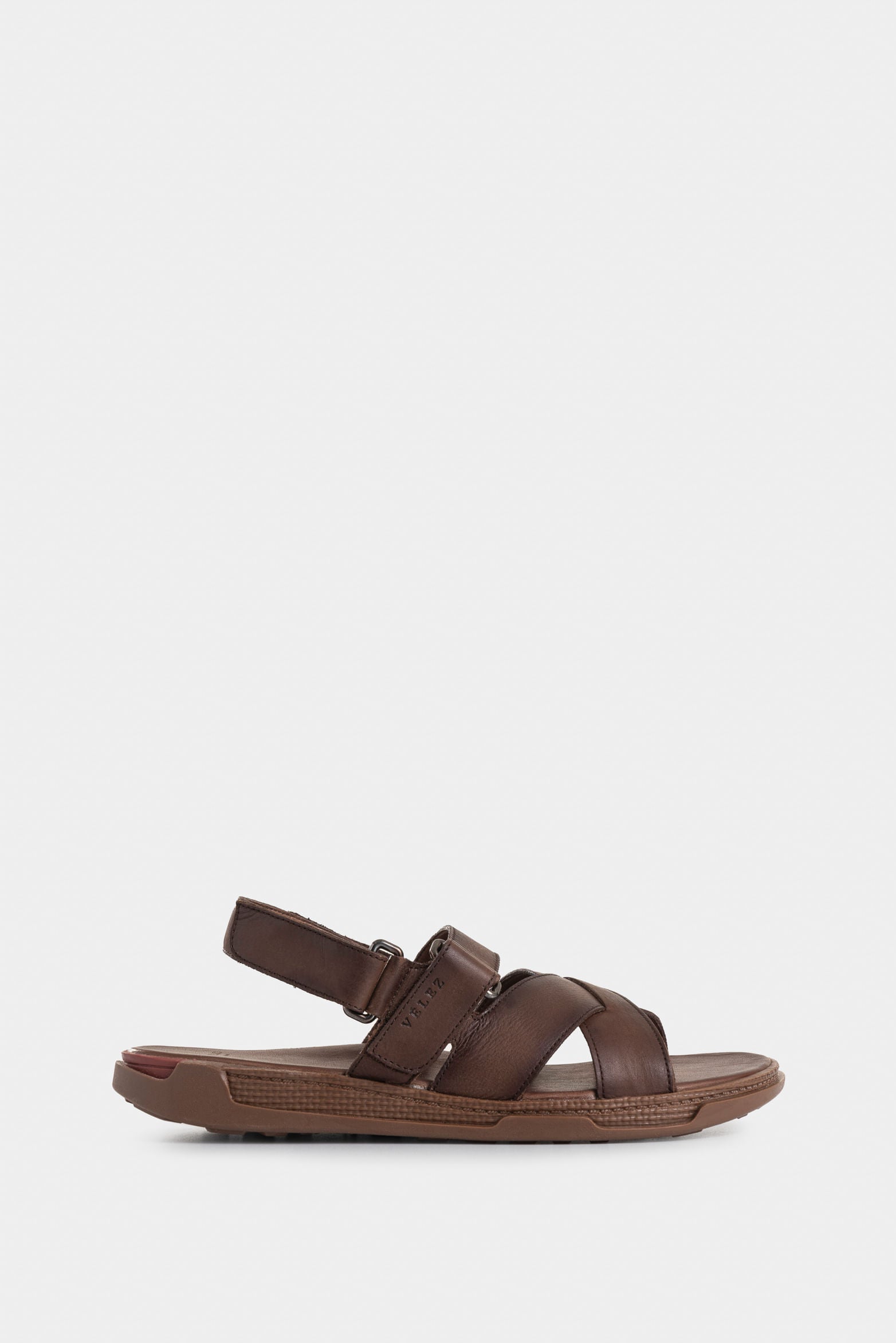 Monet Flat Leather Sandals for Men with Crossed Straps