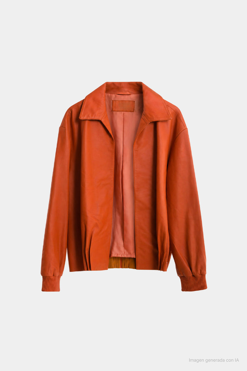 Pearl Oversized Leather Bomber Jacket for Women