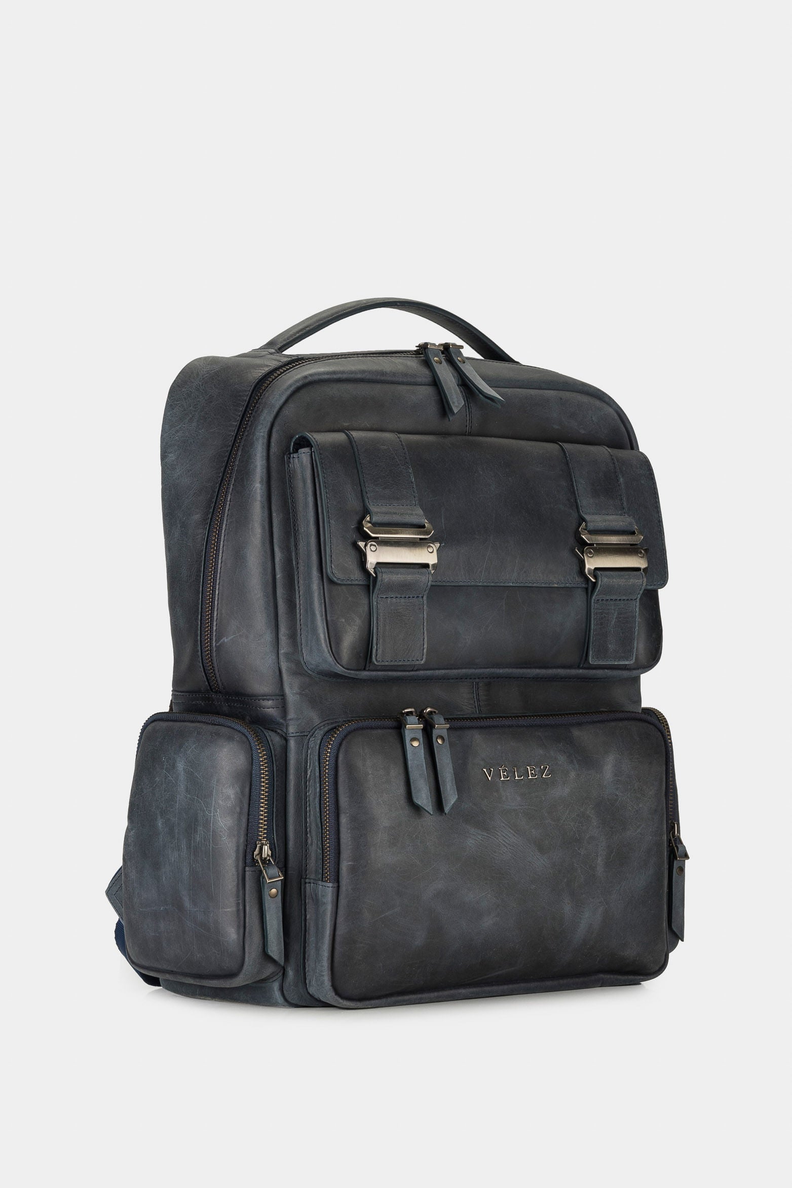 Men’s Barceló Hand-Burnished Leather Backpack Front Buckles