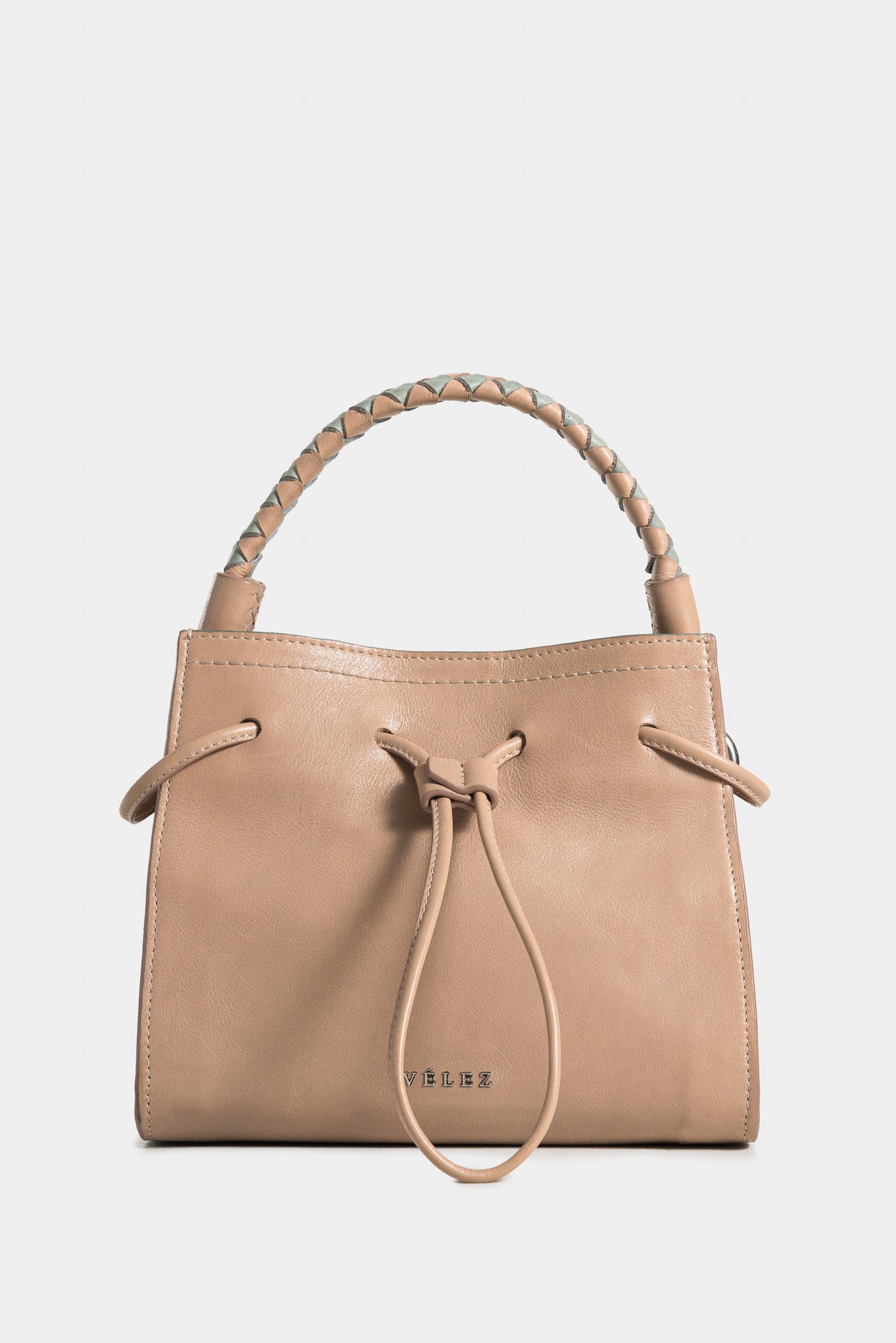 Pers Leather Hands-Free Bag for Women with Braided Handle