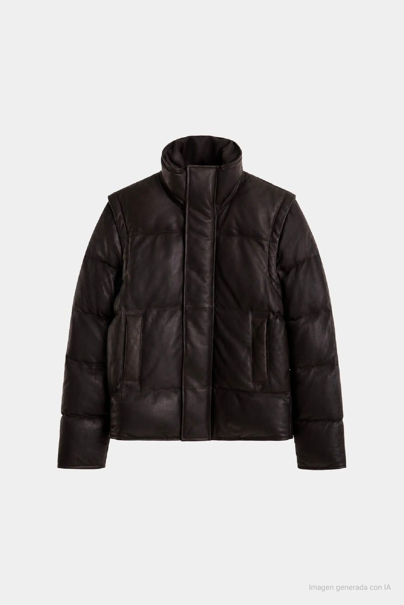 Ayme Leather Puffer Jacket for Men