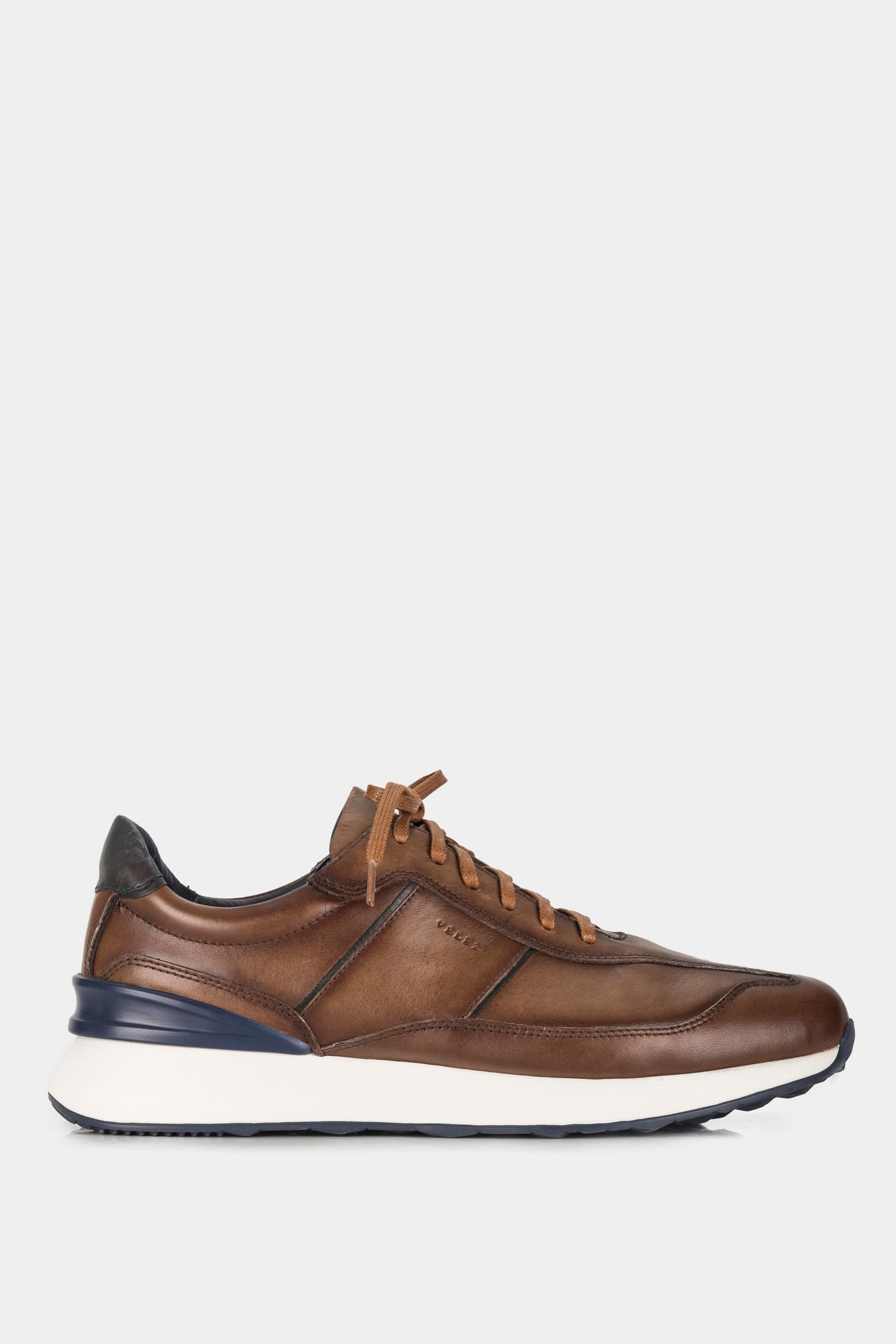 Men’s Boston Leather Sneakers with Contrast Heel Counter