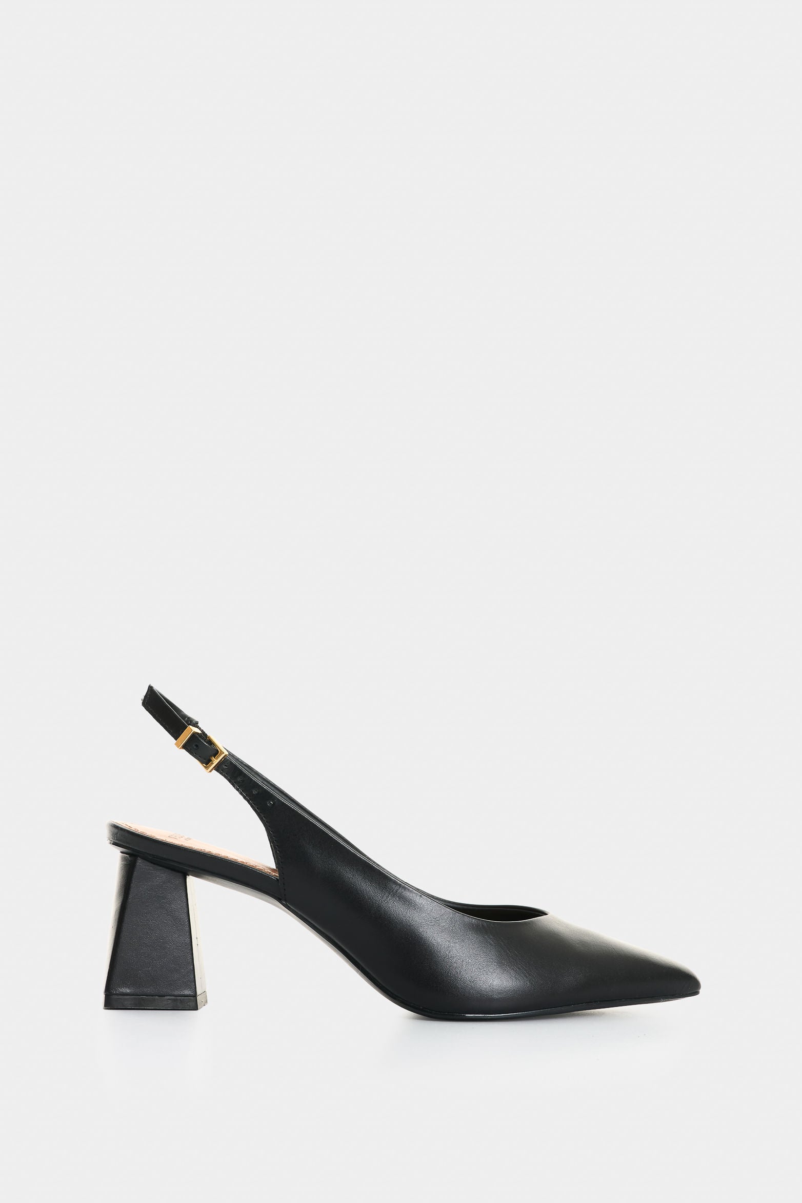 San Joaquin closed-toe leather heels for women with contrast detail