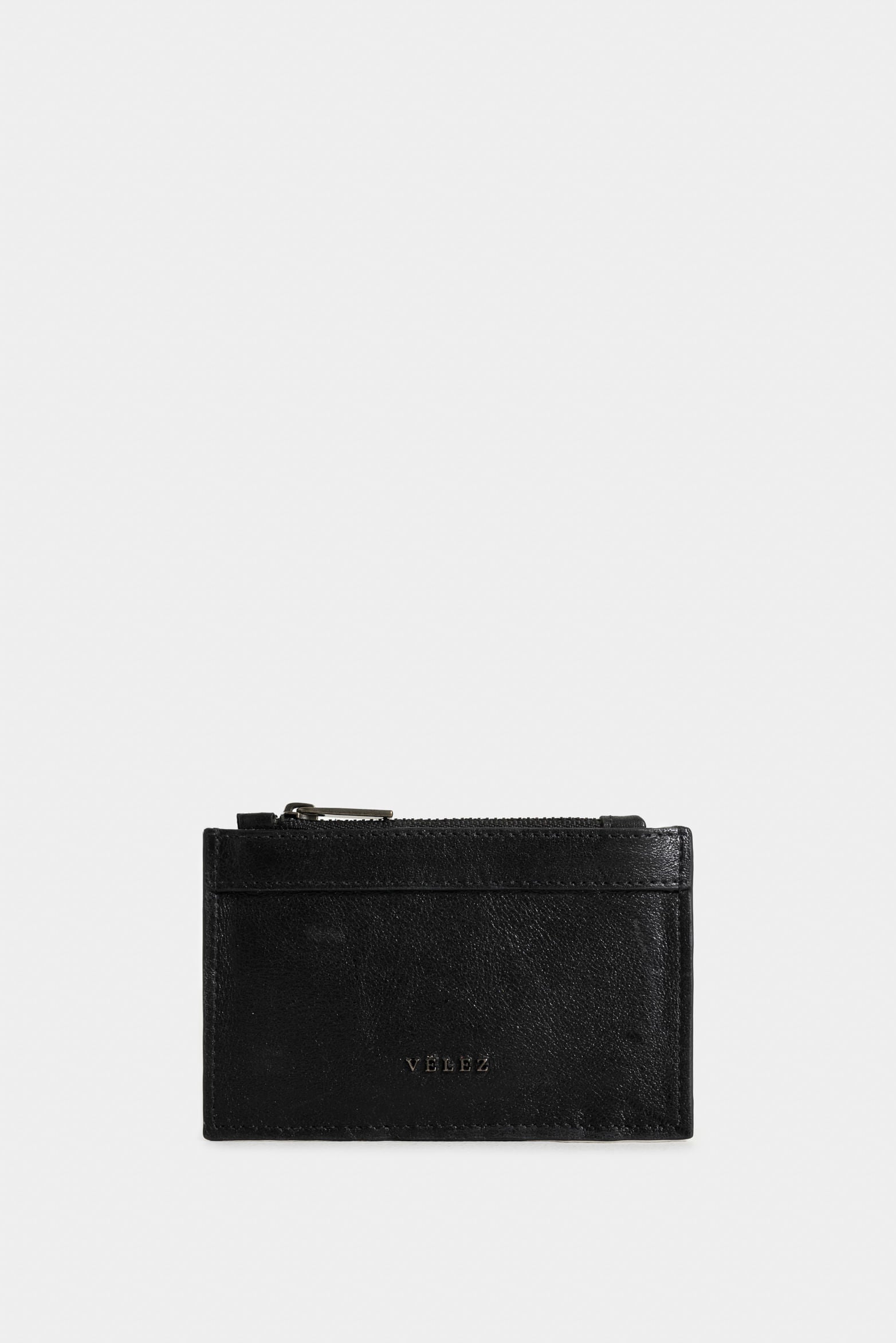 Uyuni Leather Document Holder for Women with Zipper Black