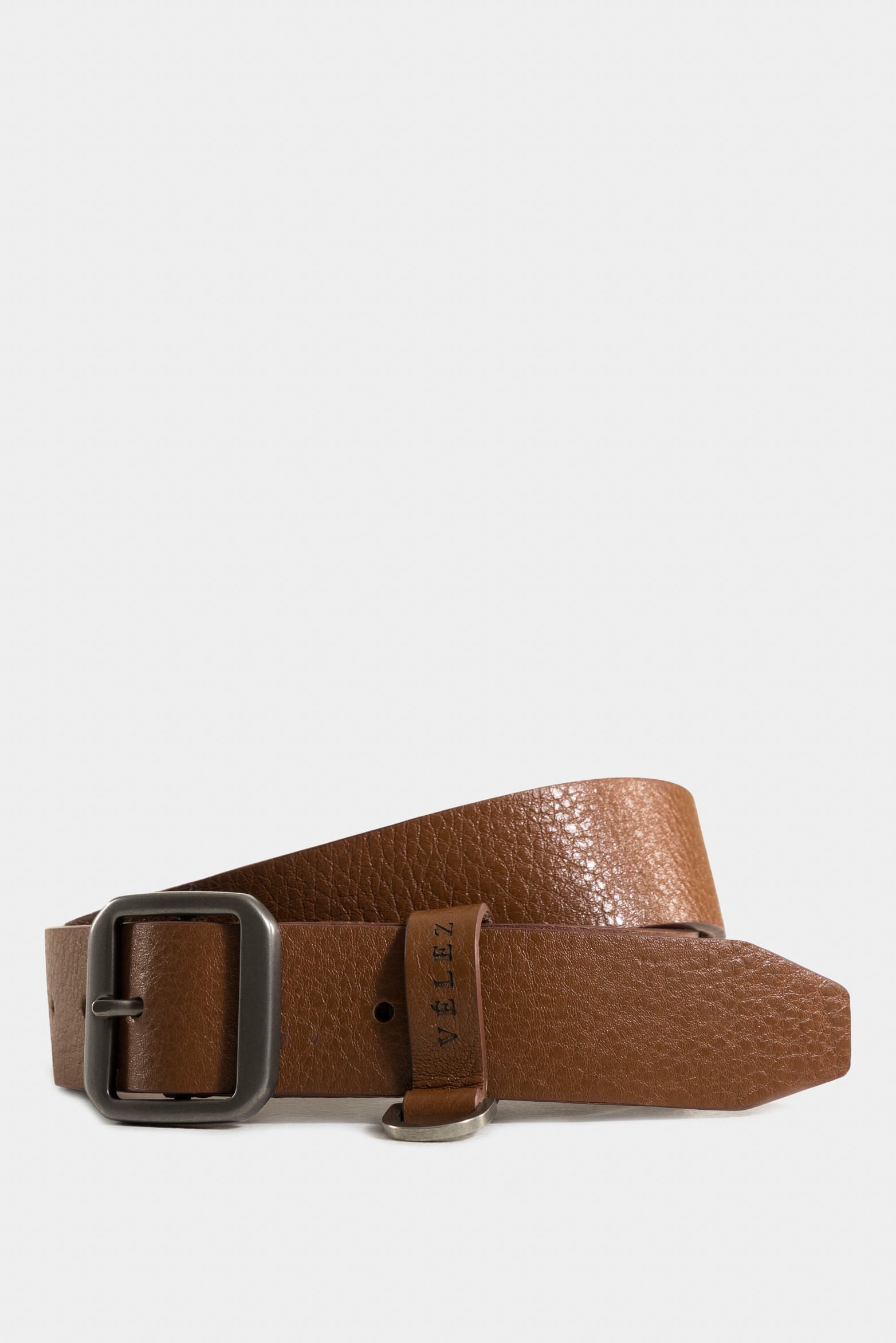 Dune regular women's leather belt with hexagonal tip in honey