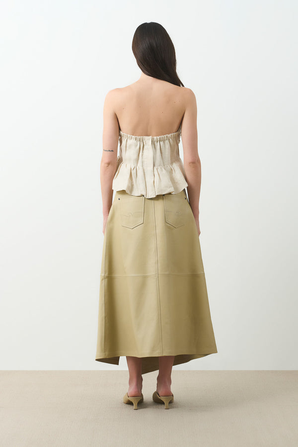 Cleo asymmetrical leather skirt for women