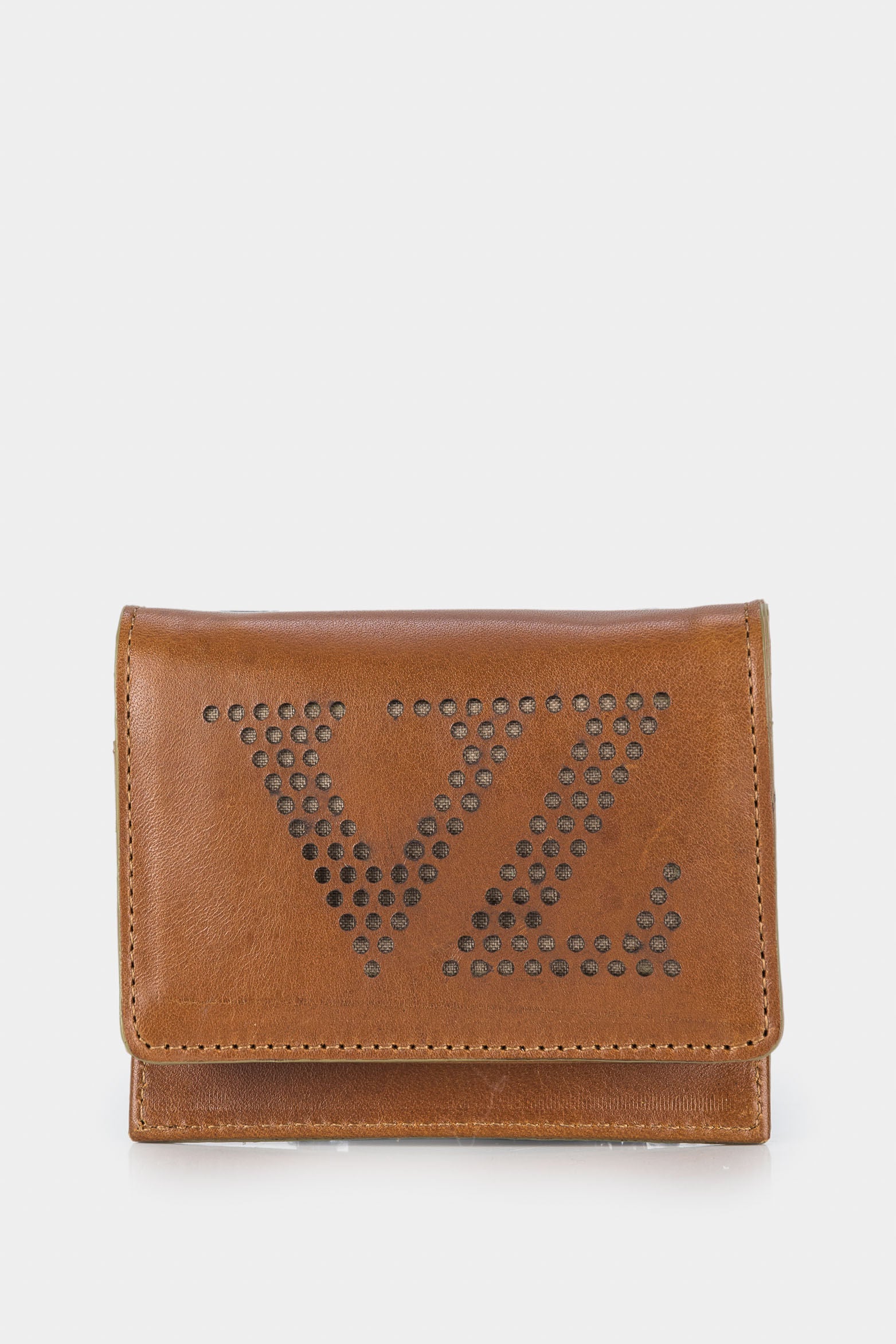 Women’s Splash Leather Card Holder with Perforated VZ Detail