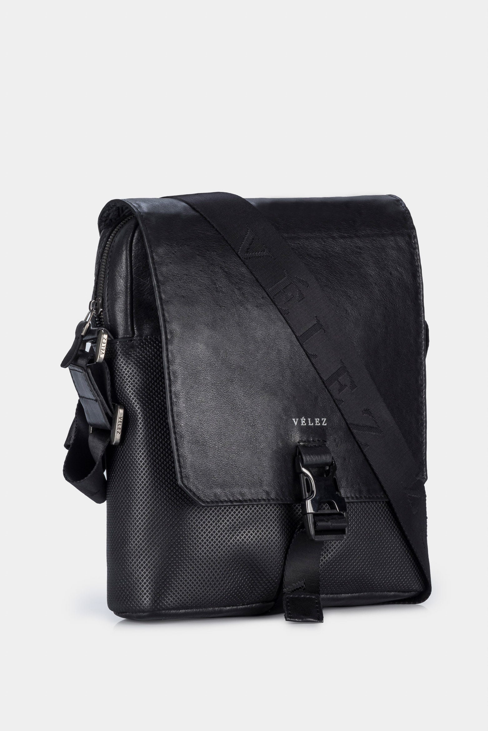 Men’s Leather Shoulder Handbags with Branded Strap