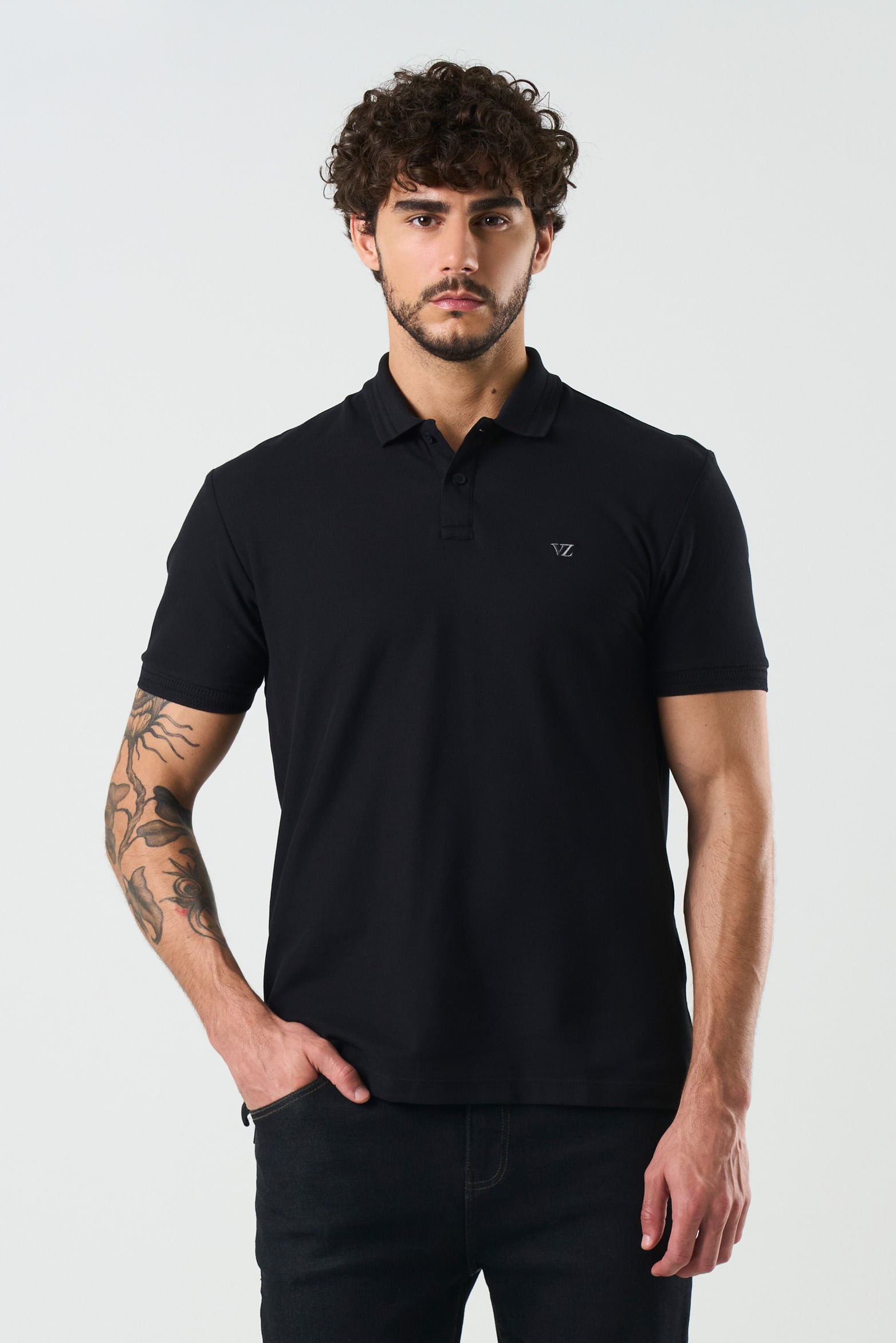 Essential Textured Short Sleeve Polo for Men