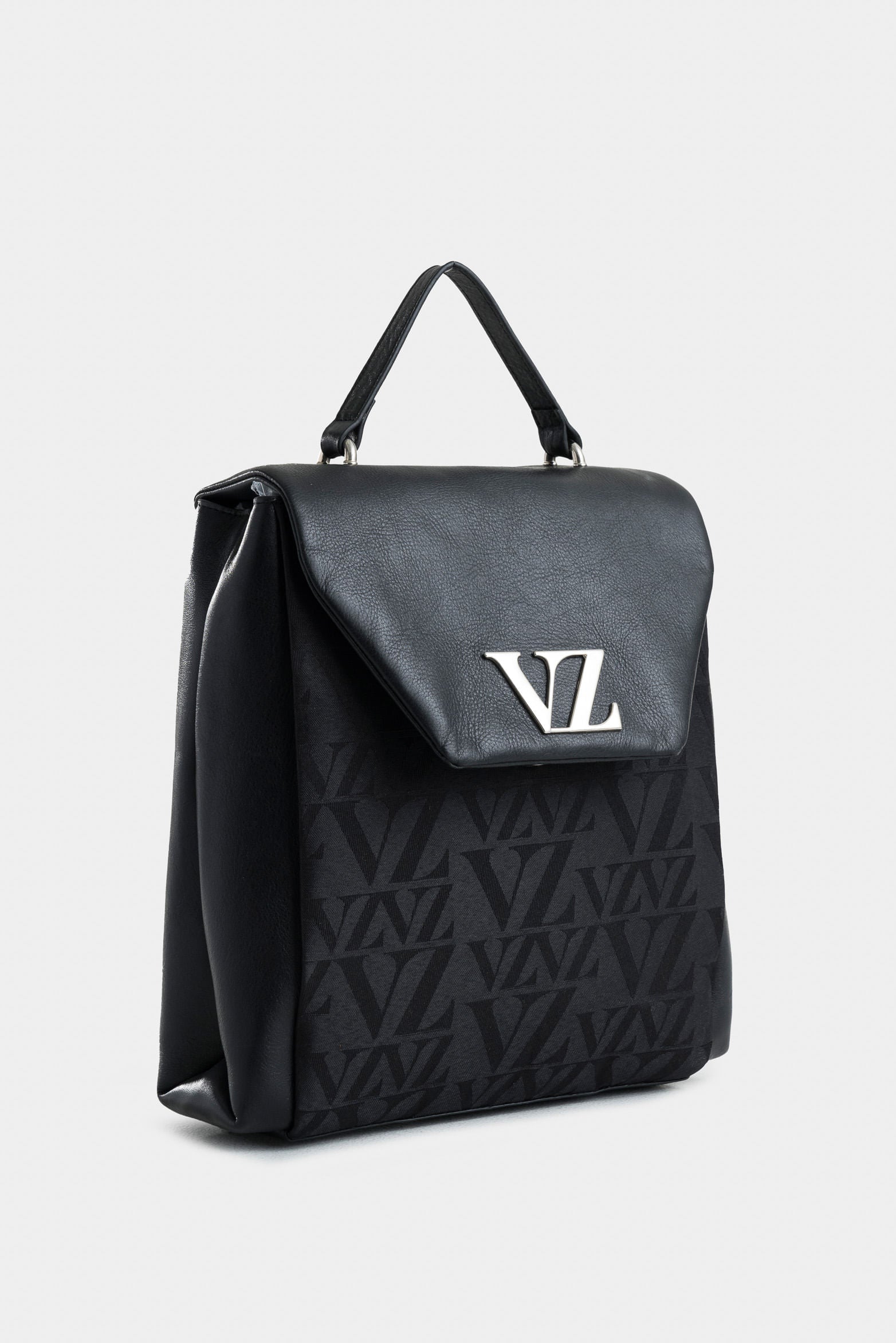 Thalia Leather and Canvas Backpack for Women with VZ Monogram