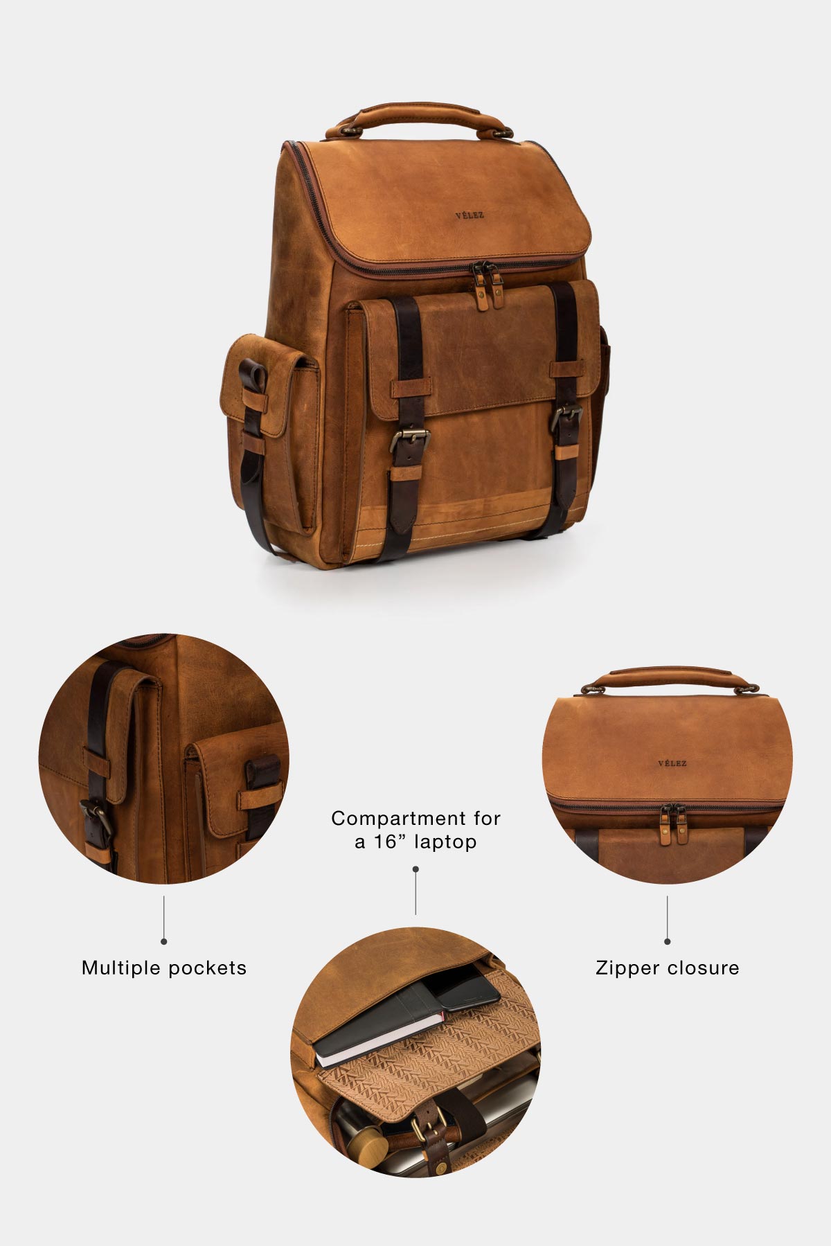 Archaeology Men's Backpack in Vintage Leather – Velez Artisan