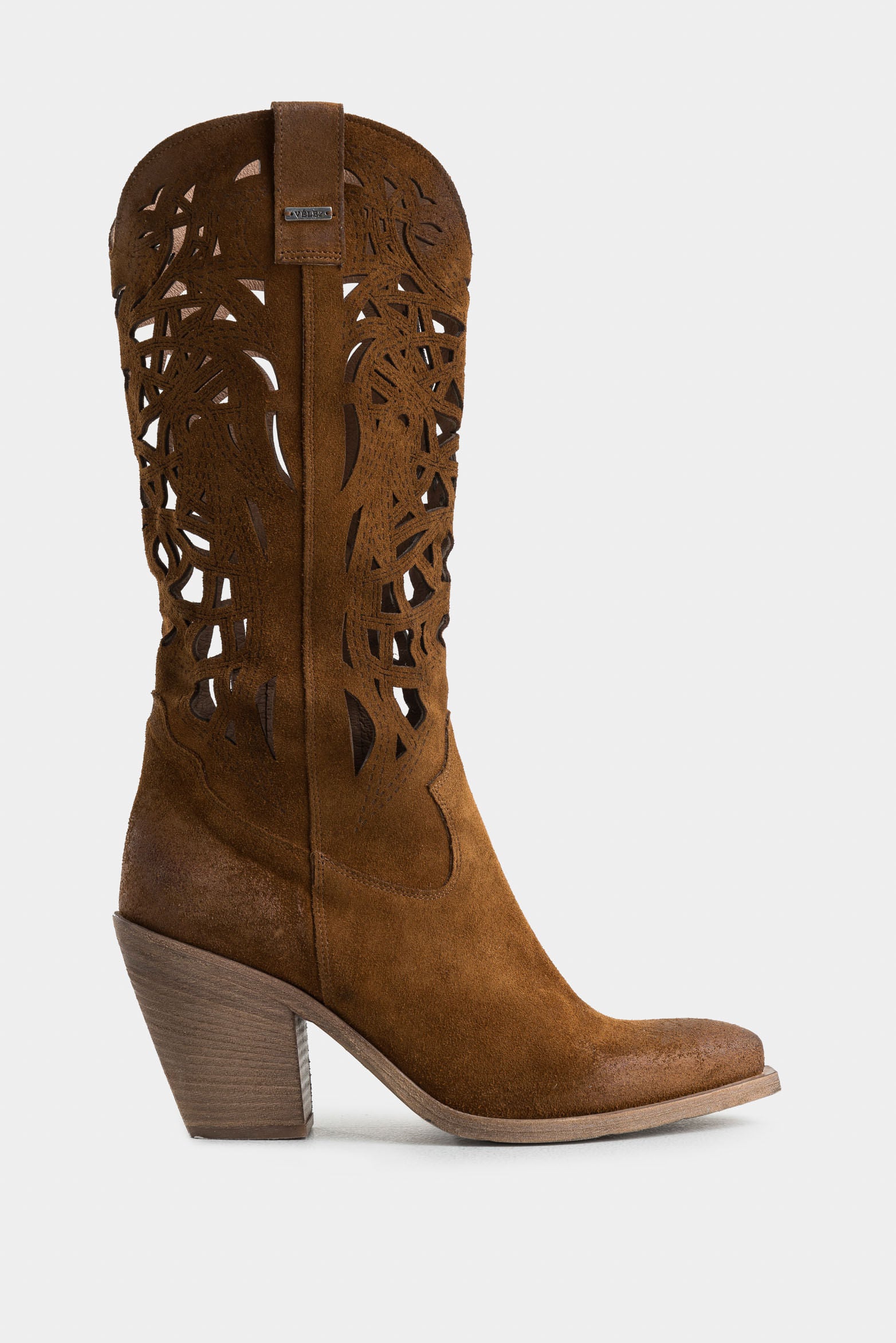 Alisa Texas Leather Boots for Women with Perforated Details