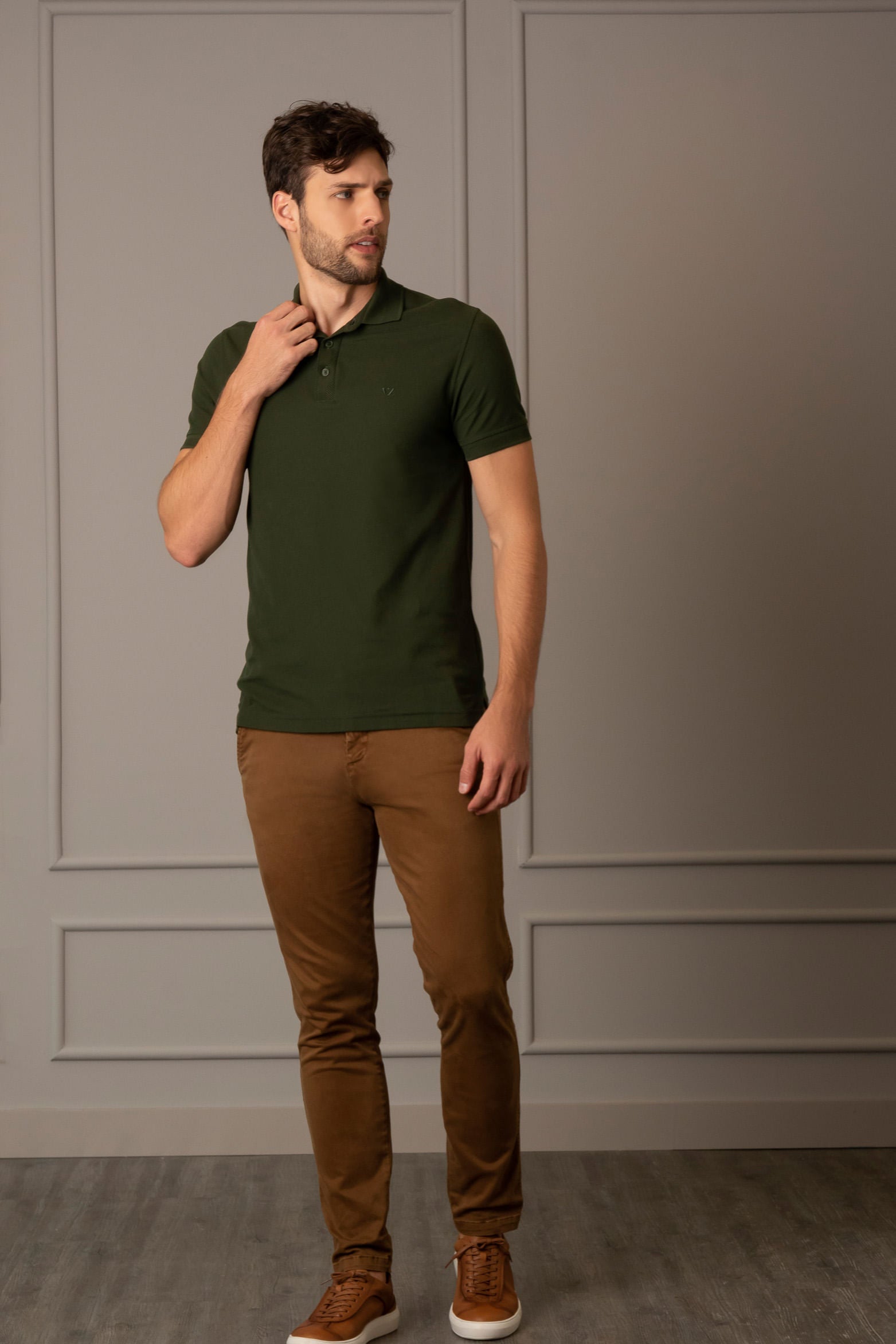 Pima Cotton Casual Polo  Green