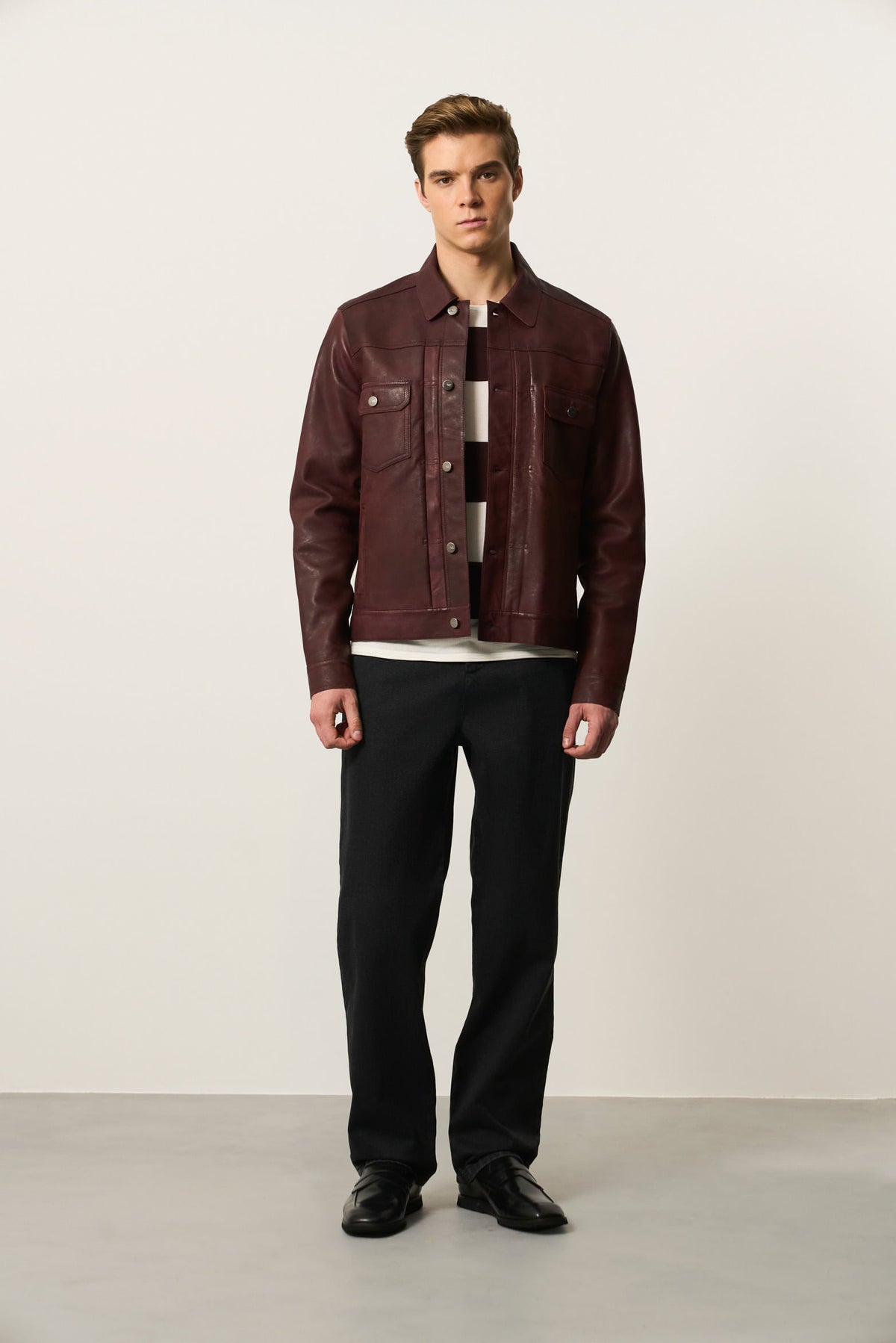 Men's Paraná Distressed Leather Trucker Jacket