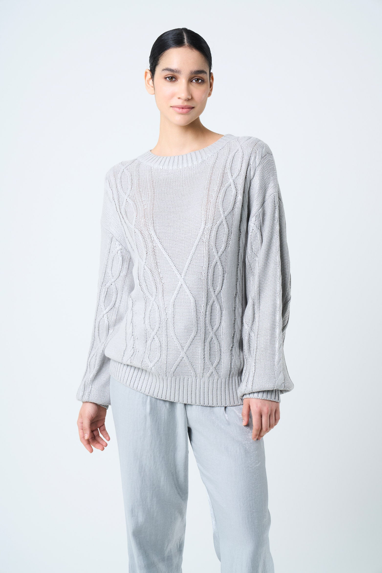 Layla knitted sweater for women with resin effect