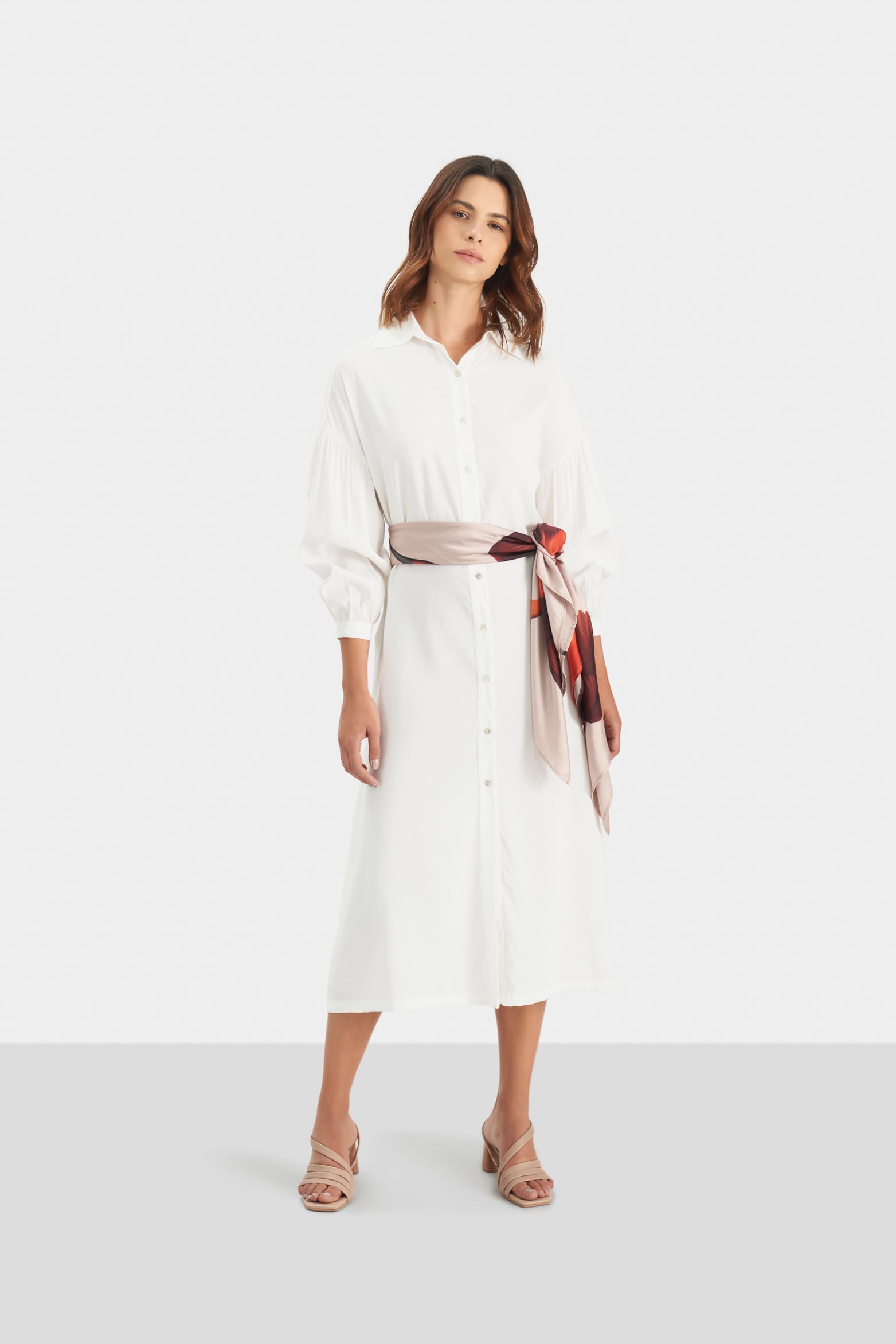 Women’s Anthracite Straight-Cut Shirt Dress in Poplin