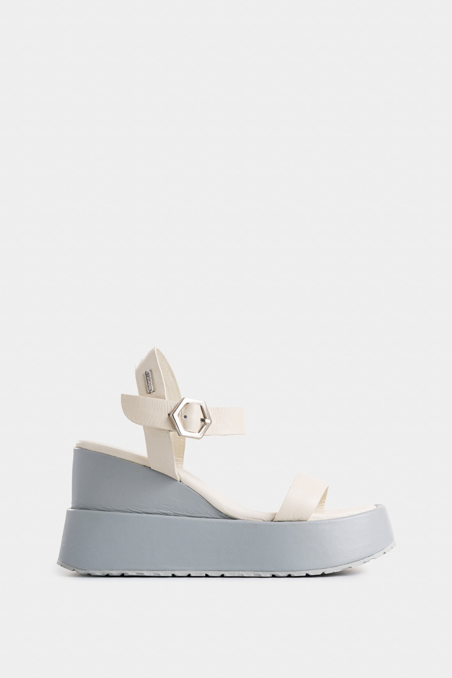Luna Platform Leather Sandals for Women with Hexagonal Detail