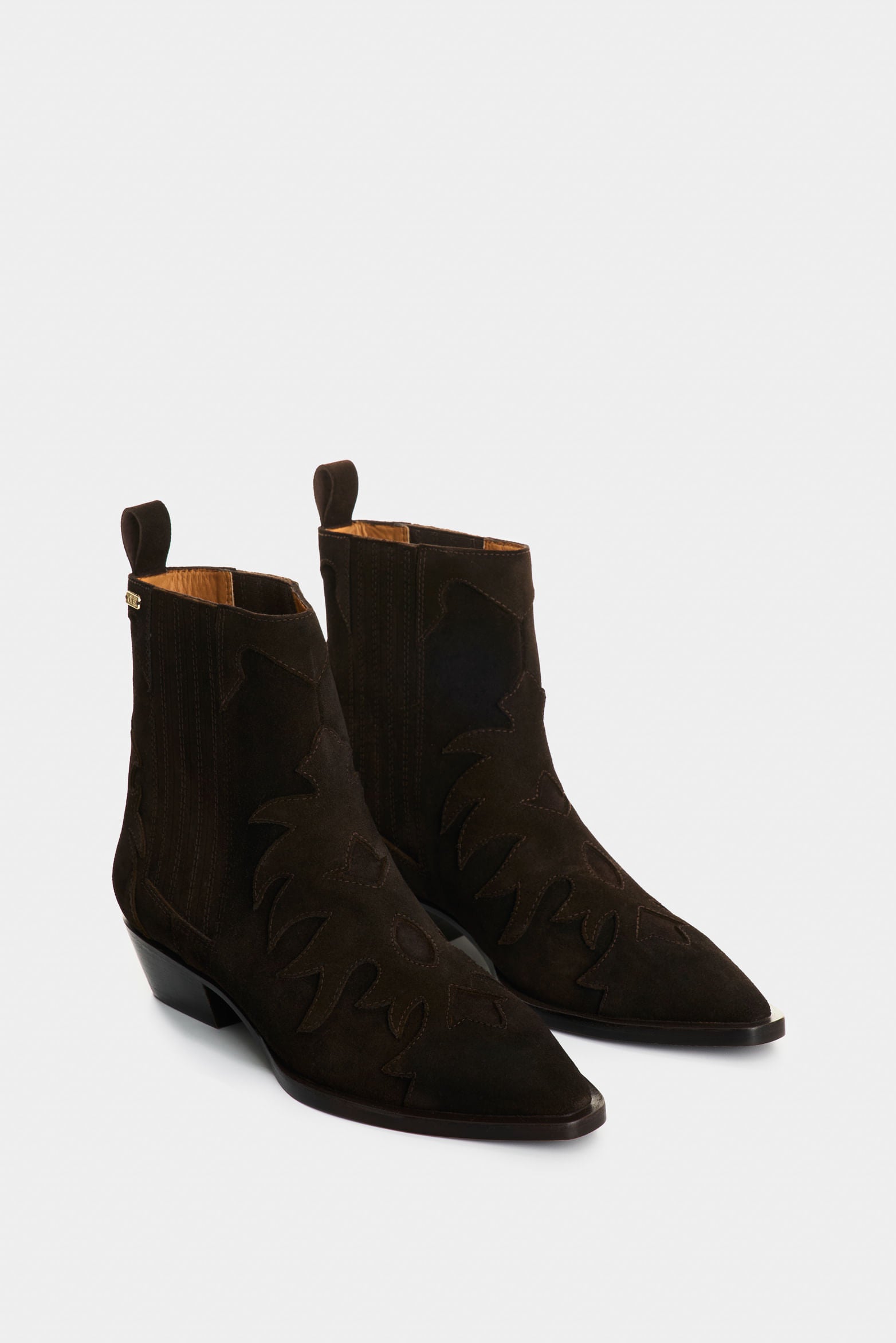 Nara Suede Leather Western Ankle Boots for Women