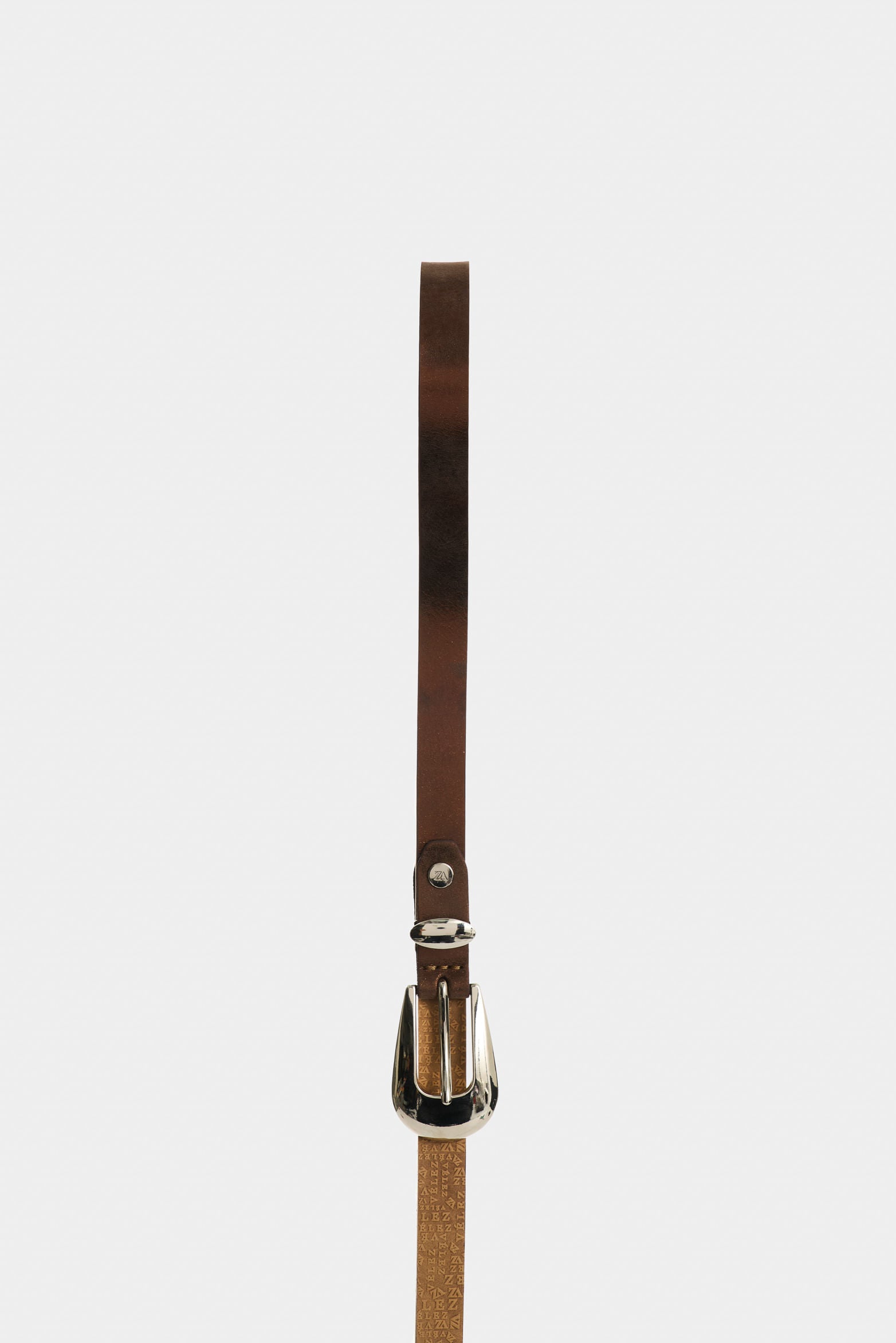 Mallorca single-sided folia leather belt for women with metal tip