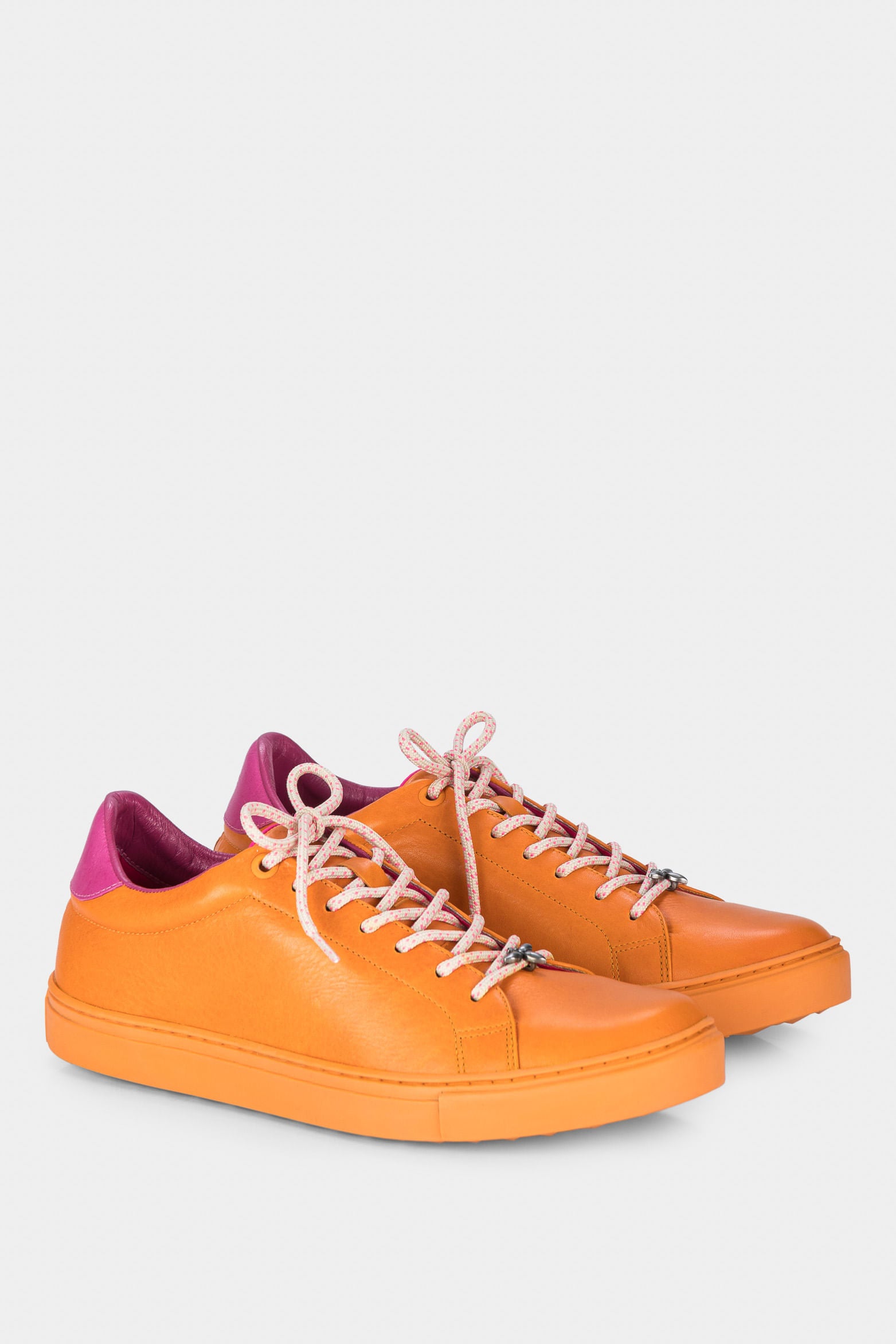 Women’s Oda Sneakers in Smooth Yellow Leather with Metallic Bee Embellishment