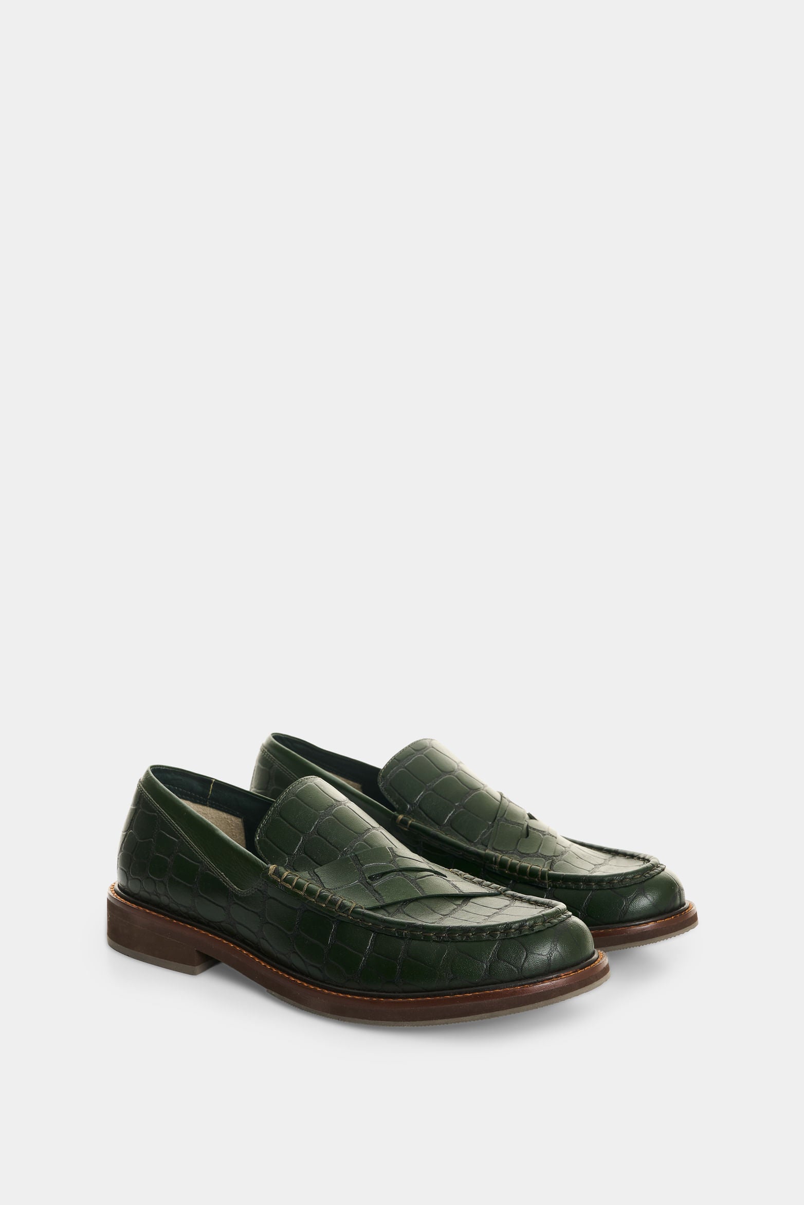 Men's Croco Leather Loafers