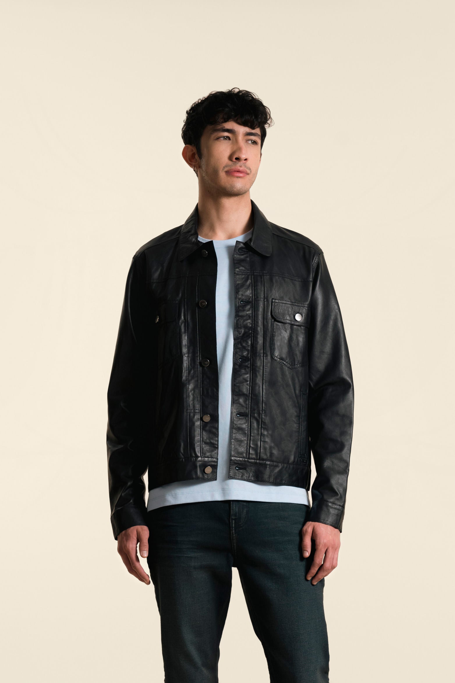 Men’s Paraná Leather Trucker Jacket classic cut