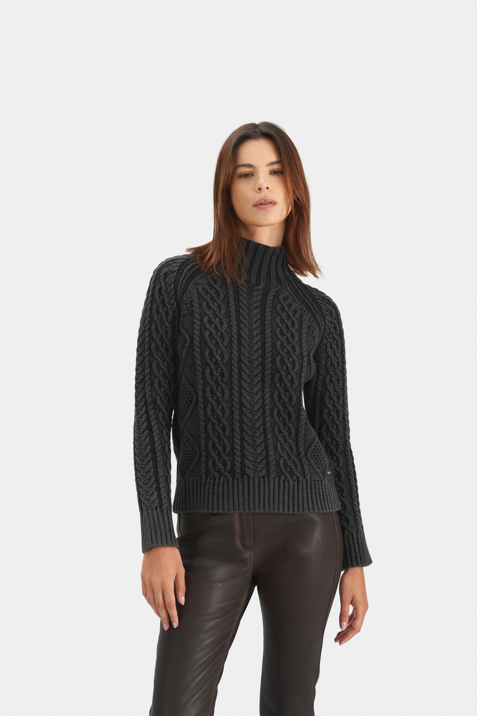 Women’s Florence Knit Sweater in Black with Vintage Look