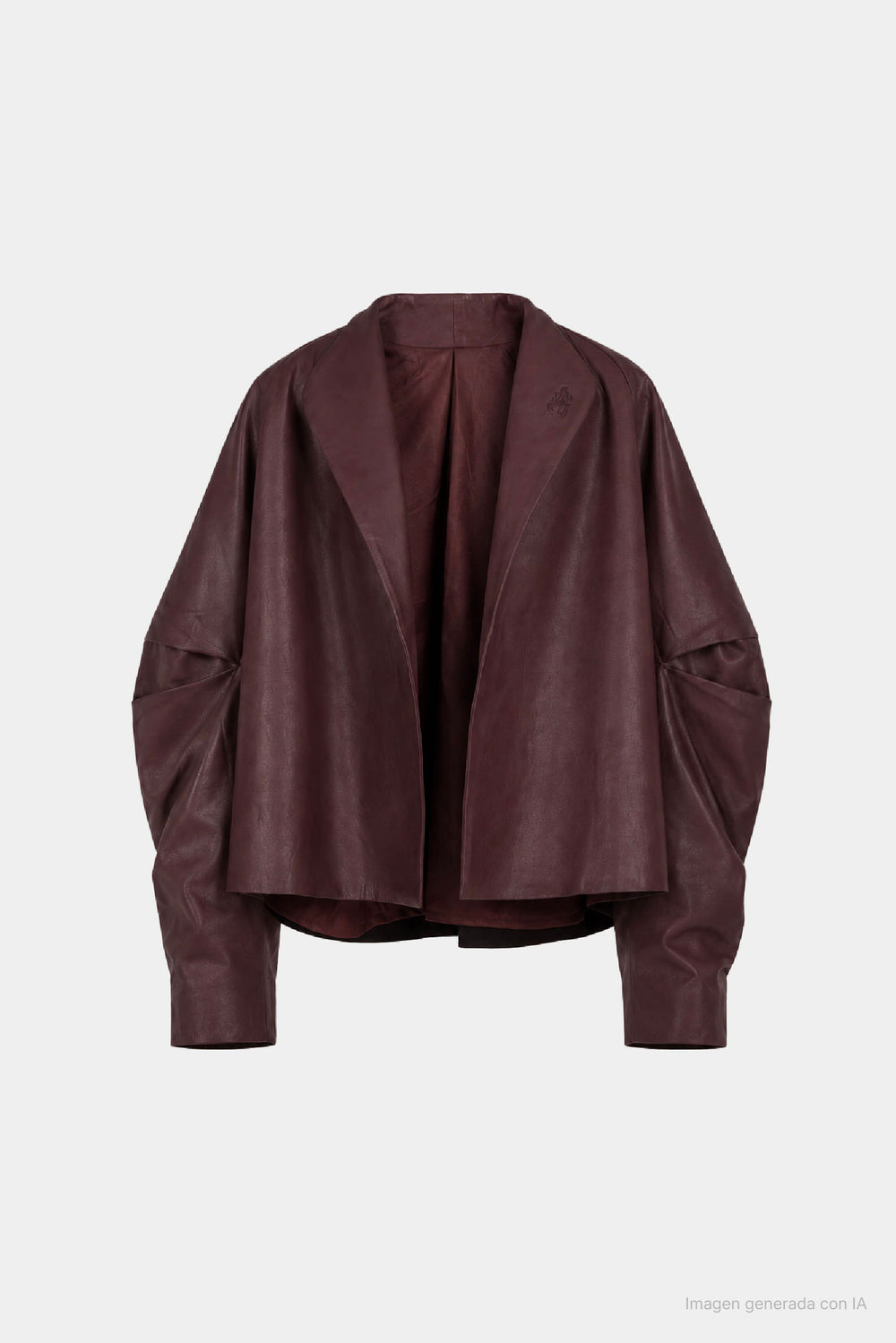Women's Orchid Leather Jacket with Orchid Embroidery