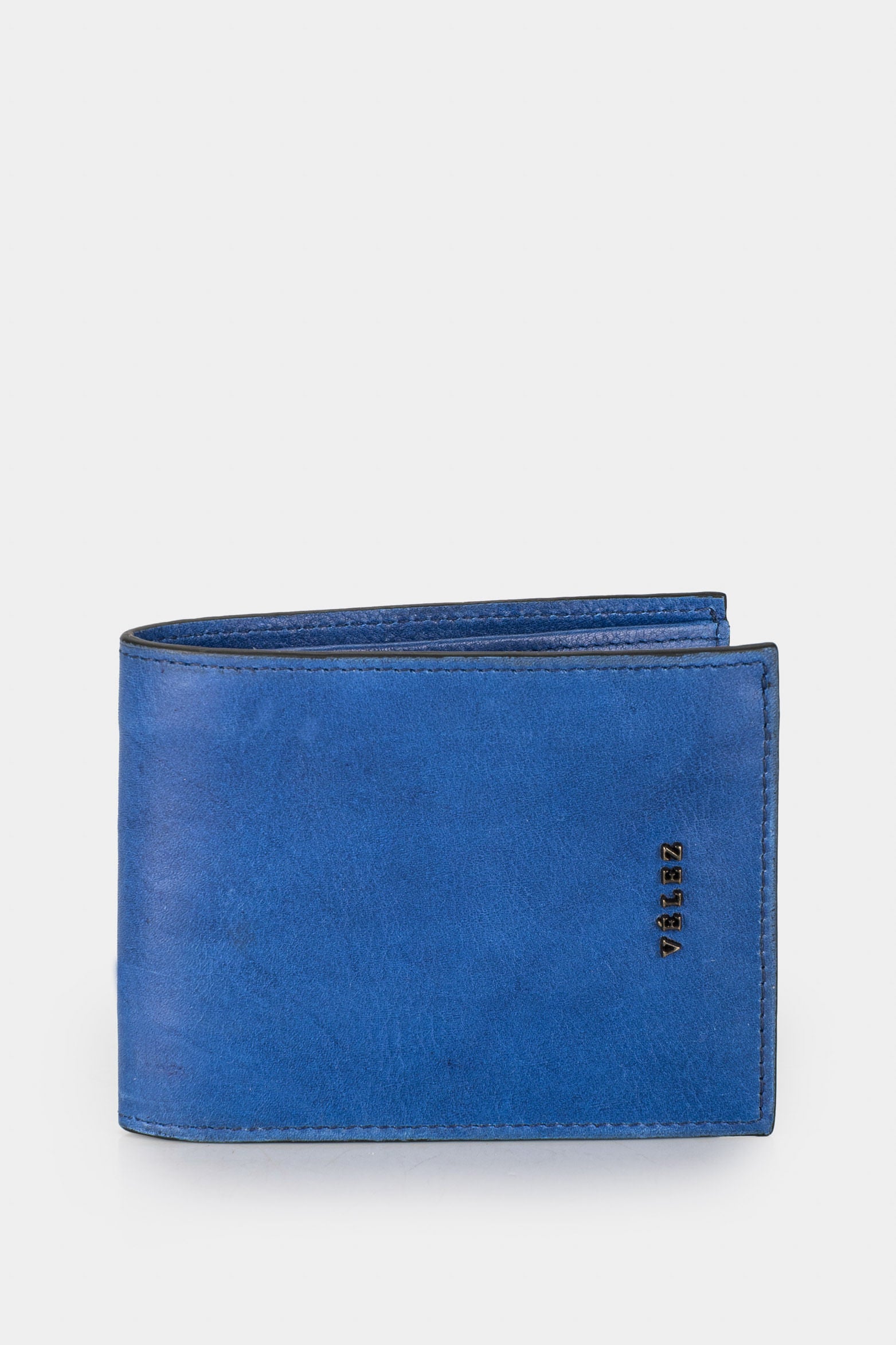 Men’s Vent Wallet in Smooth Leather with Metallic Appliqué