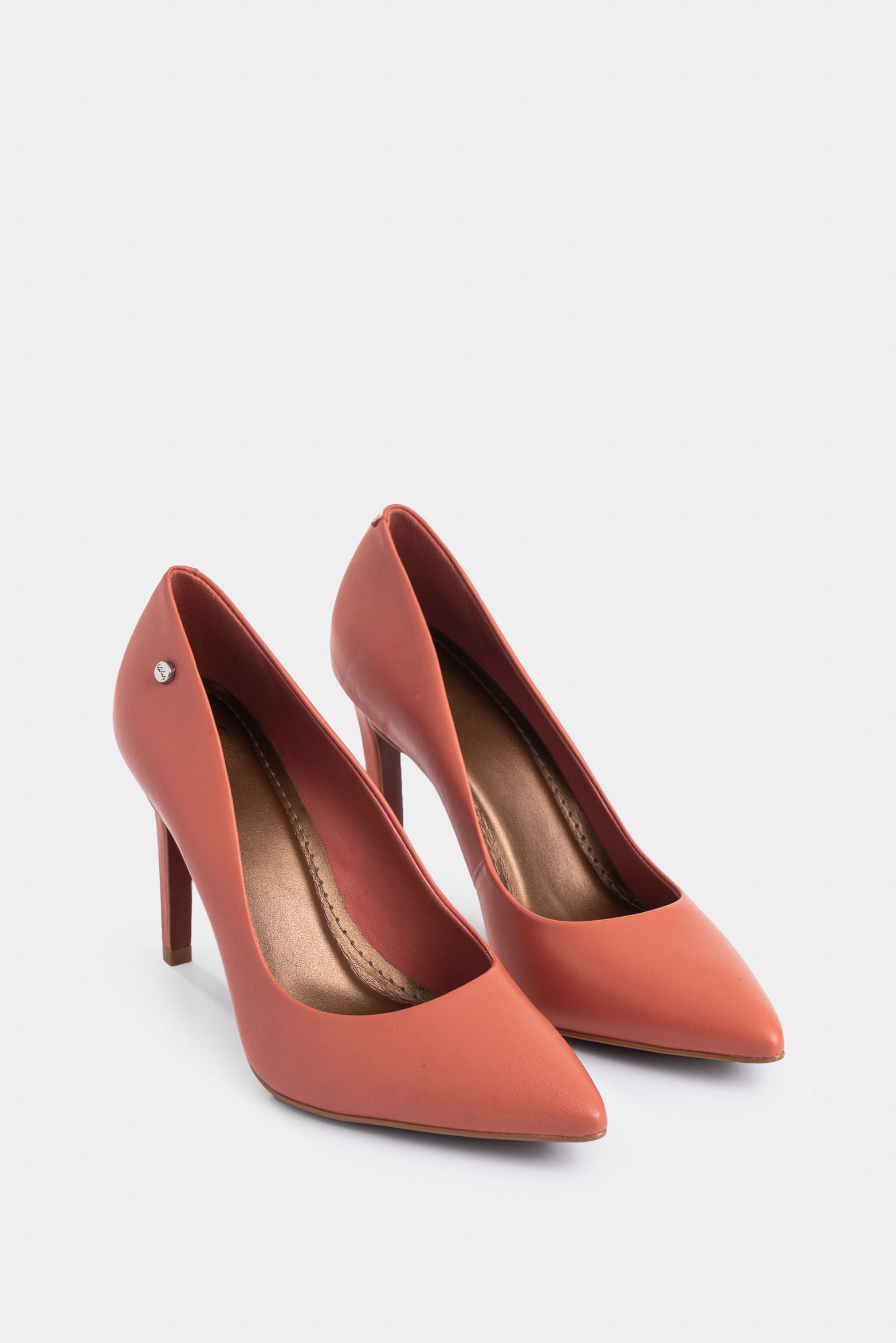 Smooth Leather Closed Toe Heels