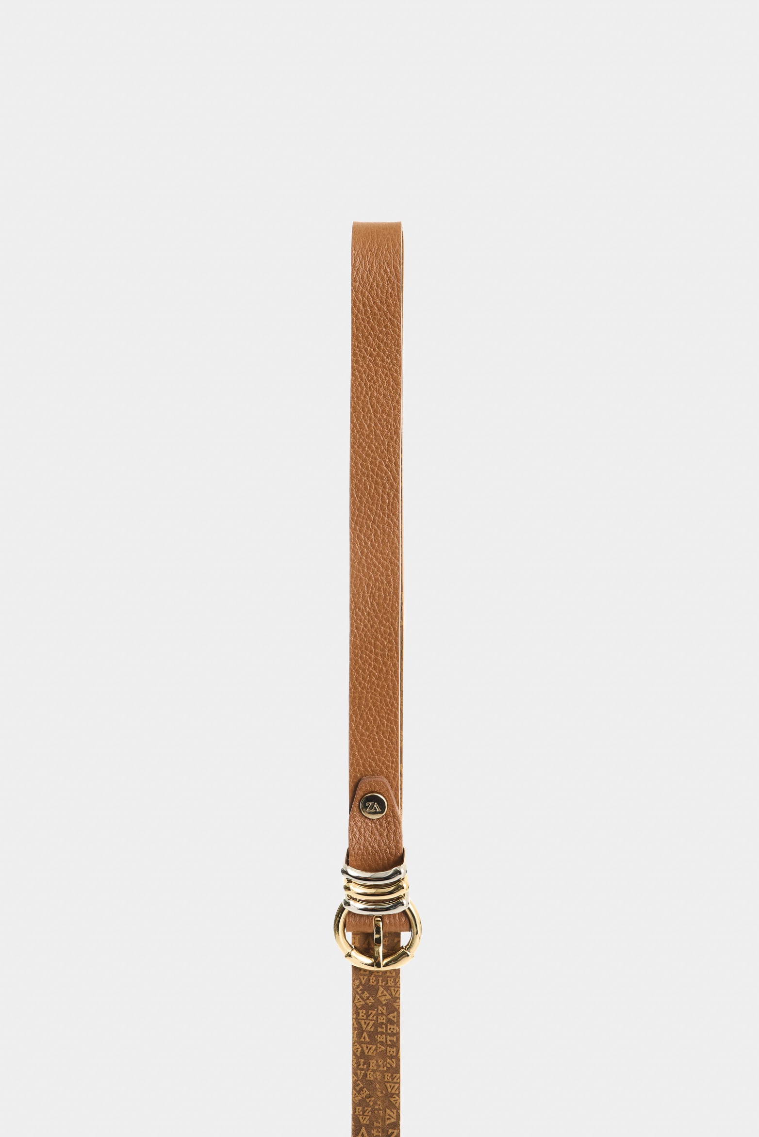 Single Sided Leather Belt for Women Hexagonal Tip