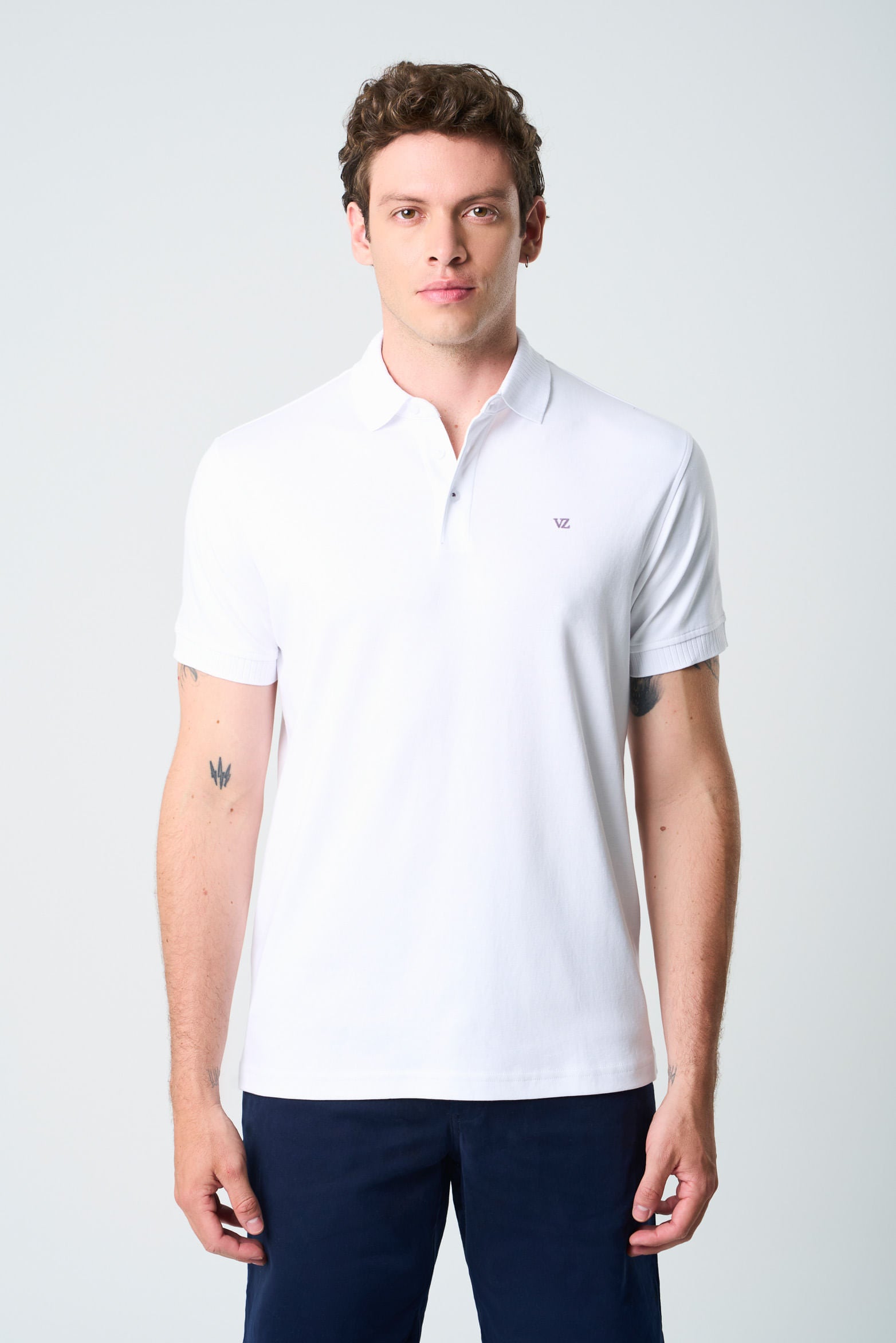 Alcor Short-Sleeve Polo for Men – Ribbed Detail